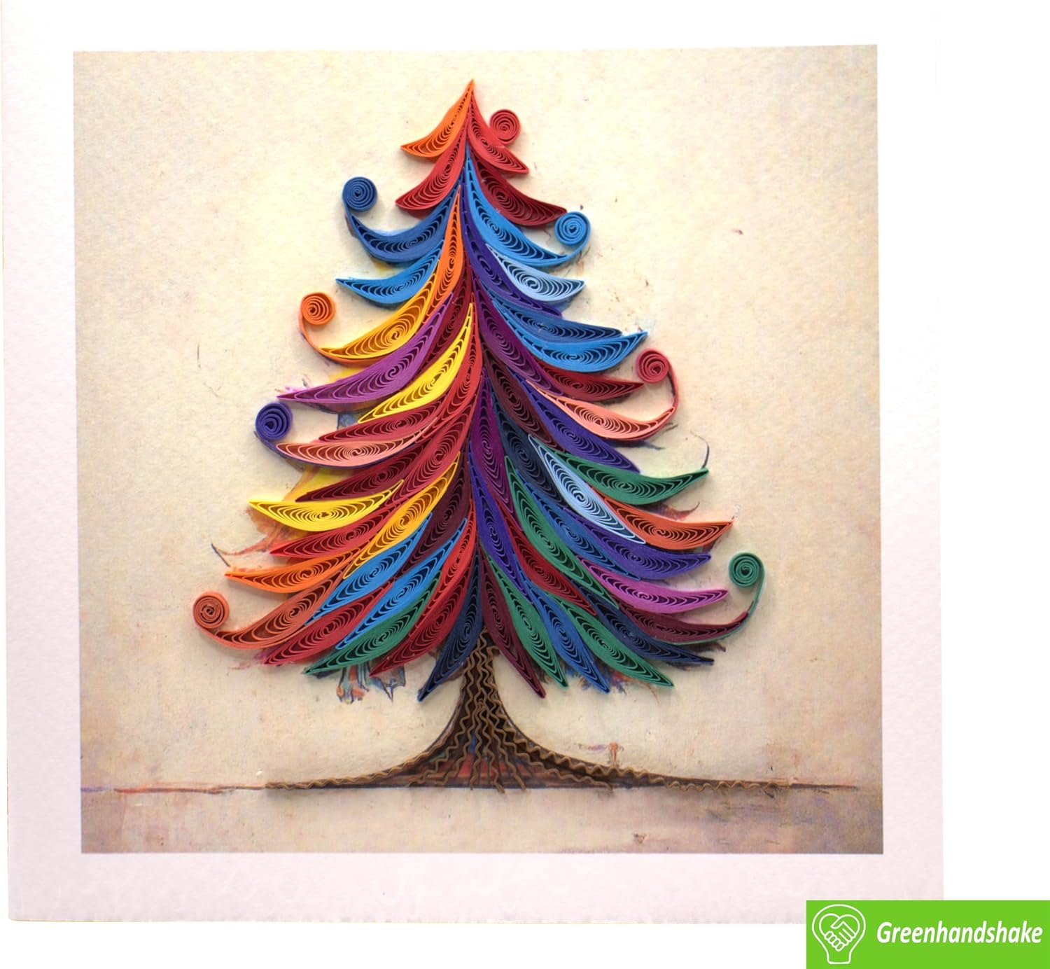 GREENHANDSHAKE Christmas Quilling Card 3D Collection - Unique Dedicated Handmade, Design Greeting Card for all occasion (Colorful Christmas Tree) - Image 5
