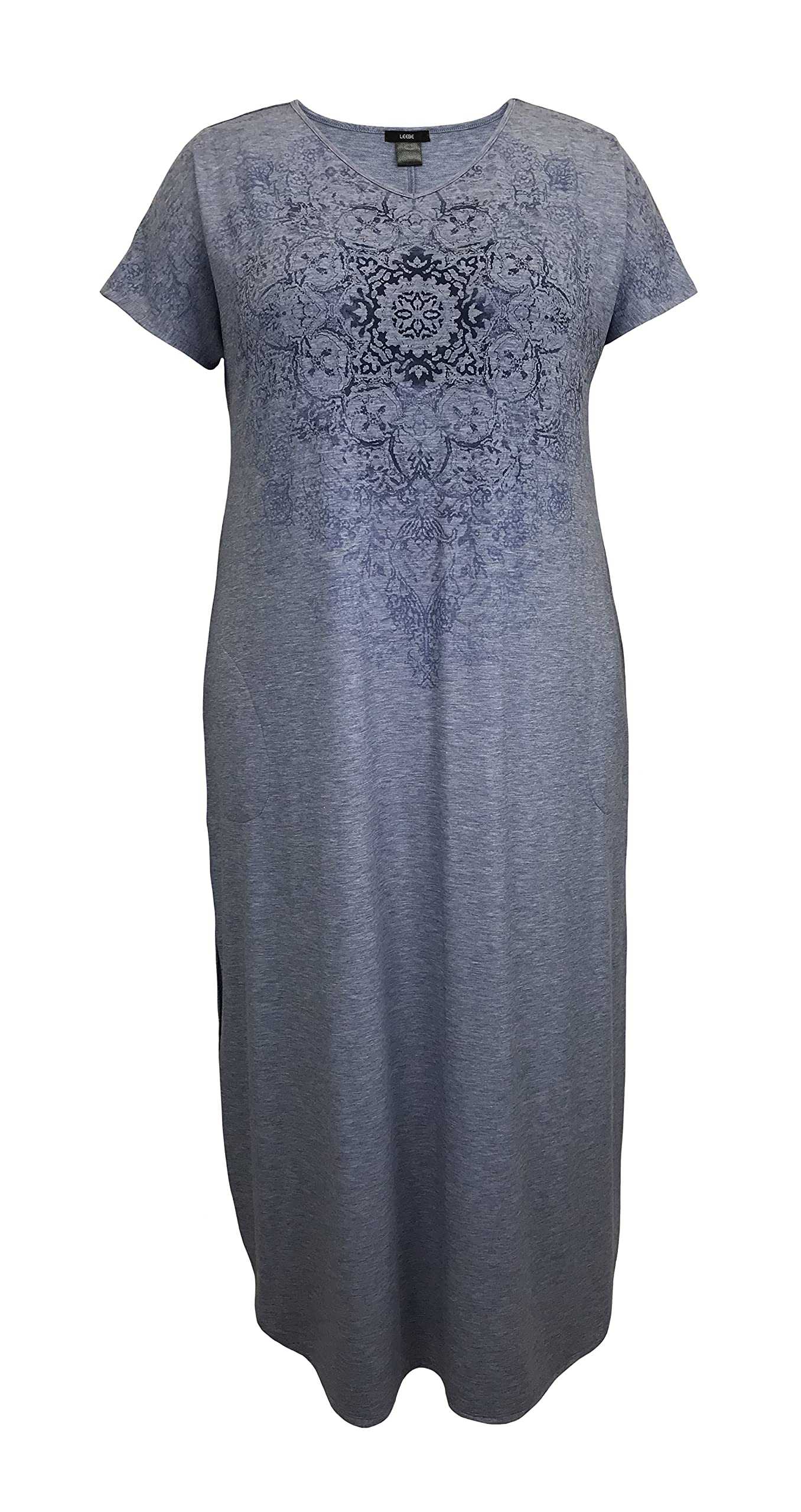 LEEBE Mujer Talla Grandes - Vestido Estampado Largo Estilo Maxi (1XL-5XL)