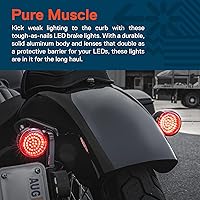Vista 5 de TRUE MODS - Luces de giro LED traseras de 2" 1157 rojas para Harley Davidson [Juego de par] [Acabado negro] [HALO] [Estilo bala] Para Sportster