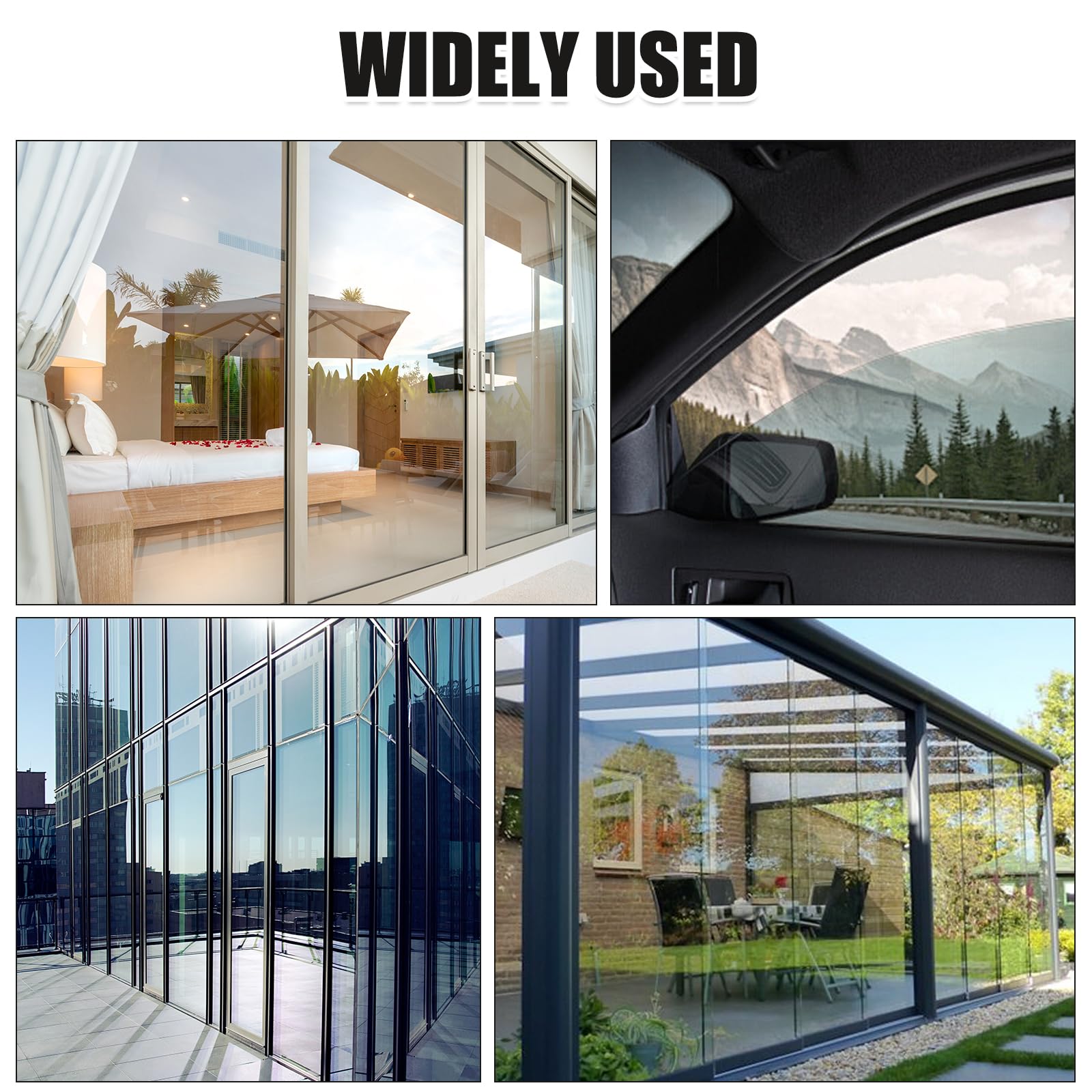 Película tintada para auto, película de protección solar autoadhesiva para parabrisas, película de protección visual, bloquea rayos UV/IR, protección solar, película para ventanas de auto resistente a