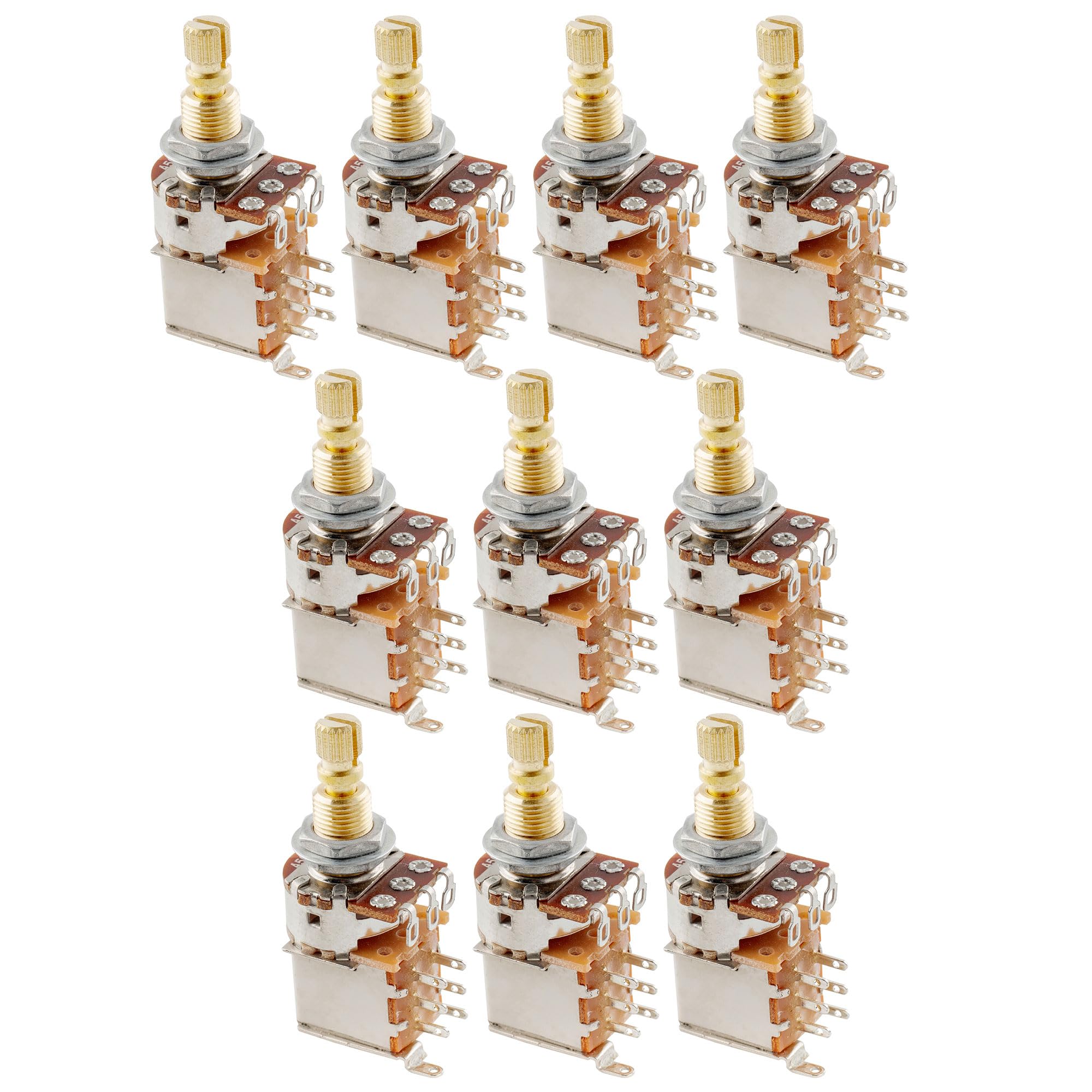 Musiclily Pro A500K Potencjometr Push-Push Mosiężny Metryczny Split Standardowy Shaft 9,5mm Audio Pot do Gitary Elektrycznej Basowej (10 szt.)
