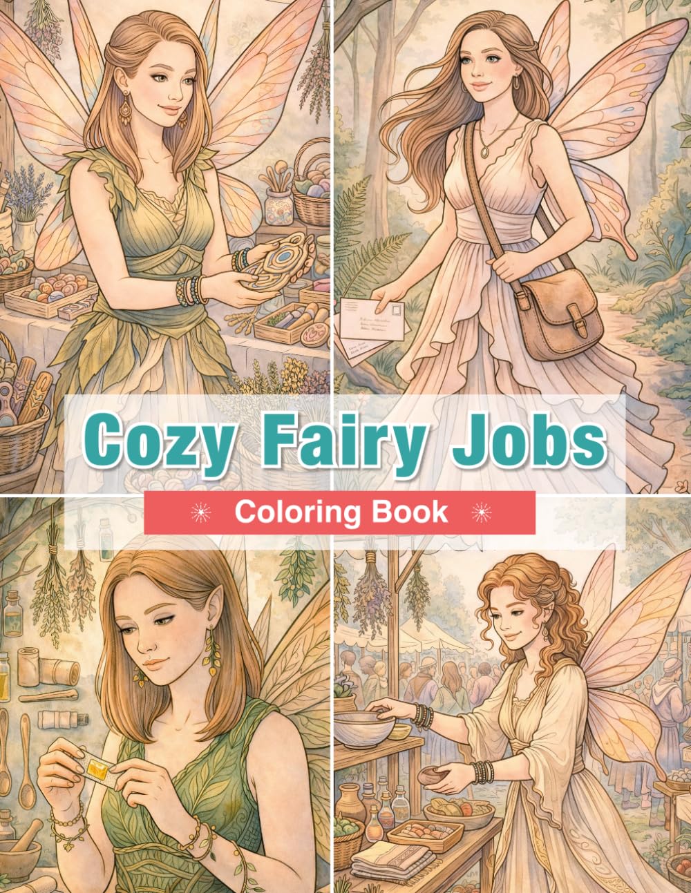 Cozy Fairy Jobs Coloring Book for Adults: Let Your Mind Breathe and Find Gentle Comfort