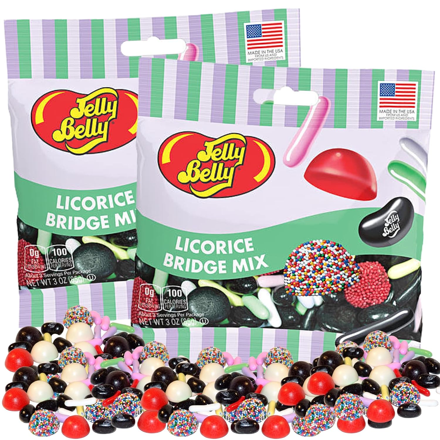 Bridge Mix Licorice Flavored Jelly Beans and Candy Pastels