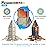 PicassoTiles UV Activated Color Changing Rocket Set Magnet Construction Toy Kit Engineering STEM Learning Playset Child Brain Development Stacking Blocks Playboard for All Ages 3 and Up PT31