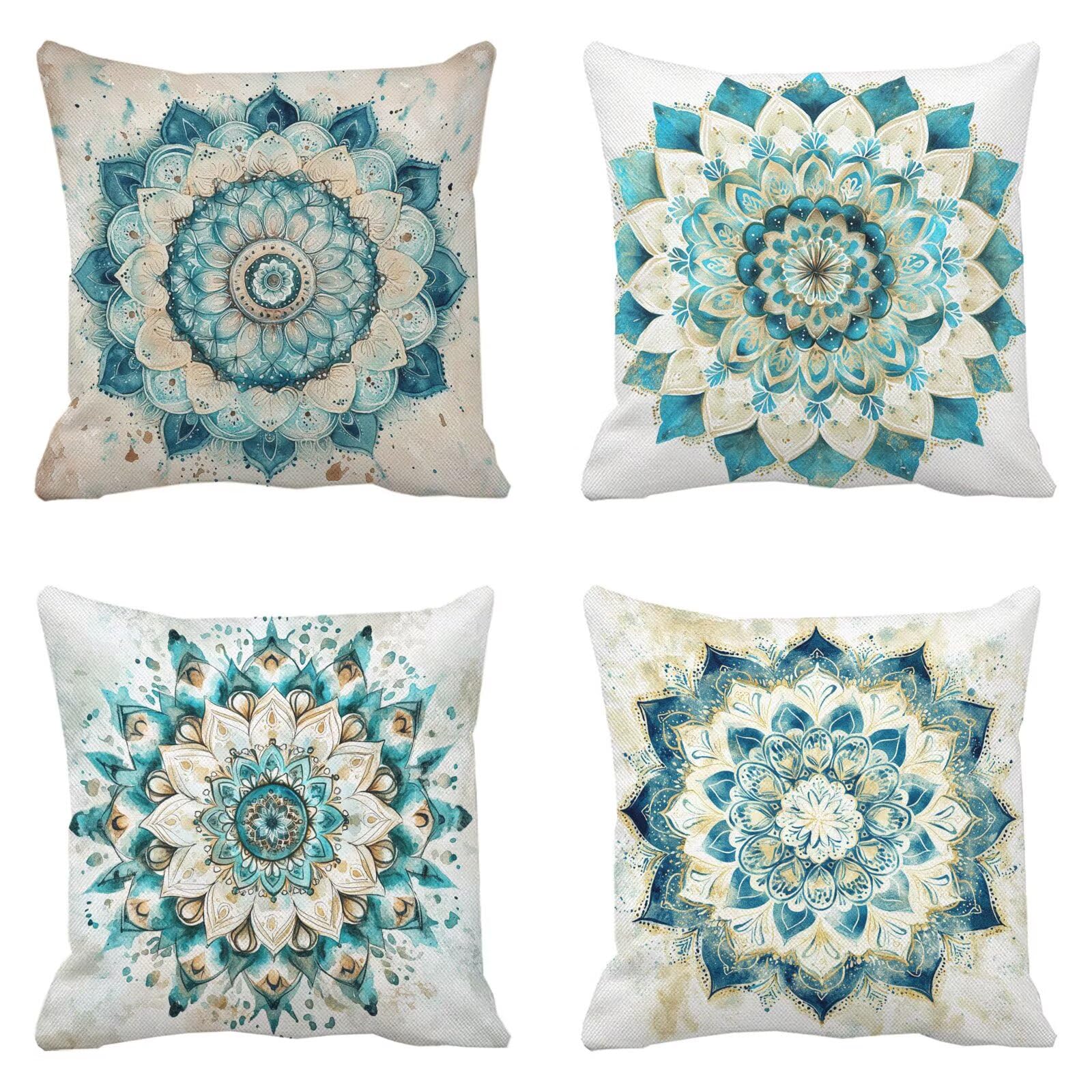 Housse coussin 40x40 mandala lavable pour protéger vos assises de jardin de la pluie k-1143