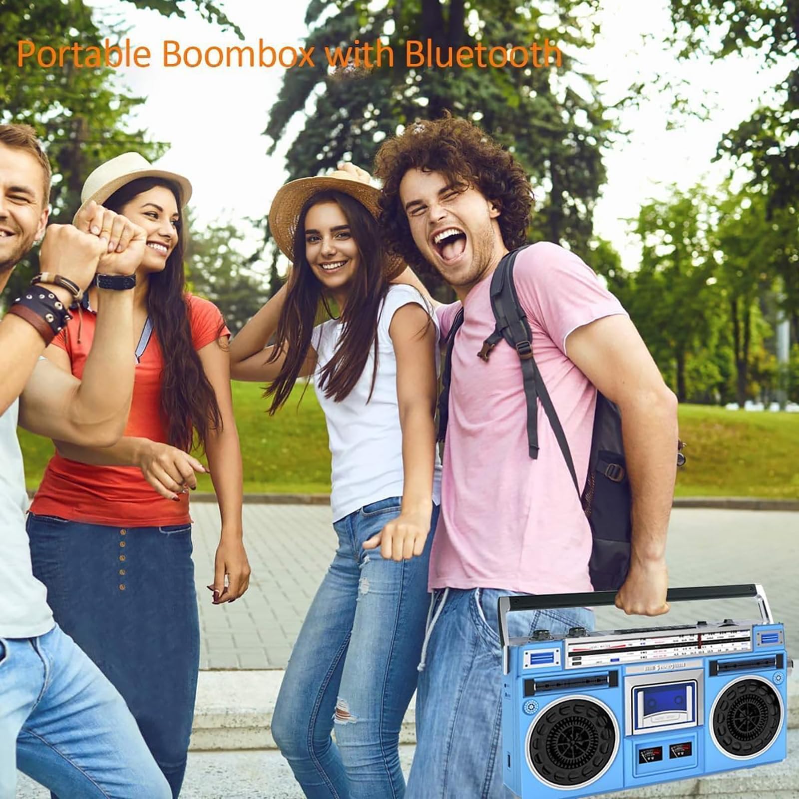 Tragbarer Kassettenrekorder mit CD-Soundmaschine, USB-Host, dynamischem Bass, MP3-CD- und Kassettenwiedergabe