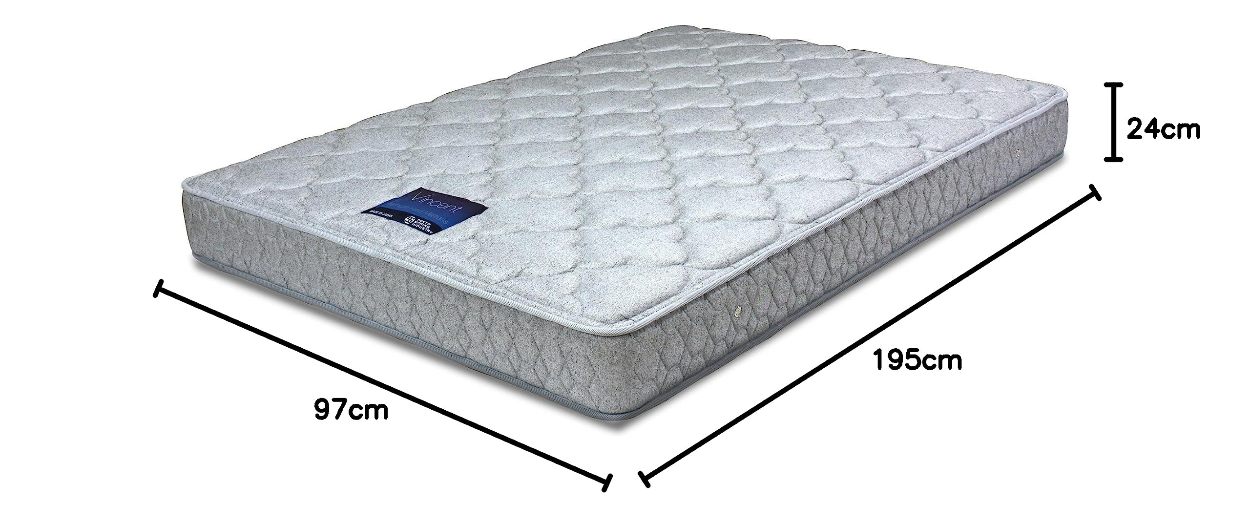 Amazon｜日本製 ポケットコイルマットレス ヴィンセント シングル 厚み