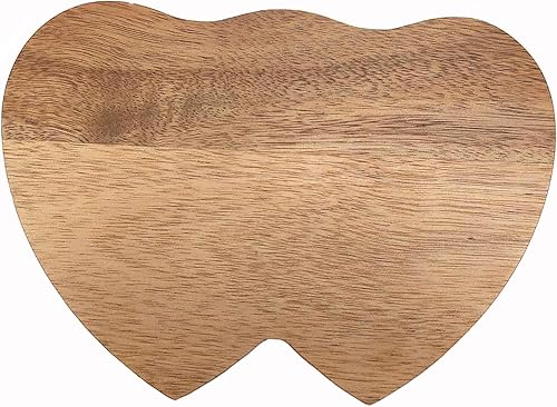 Miniatura 6 de Bandeja romántica de madera de acacia con forma de corazón, bandeja para servir aperitivos, pasteles, frutas, frutos secos, aperitivo, 8.25 x 6.75