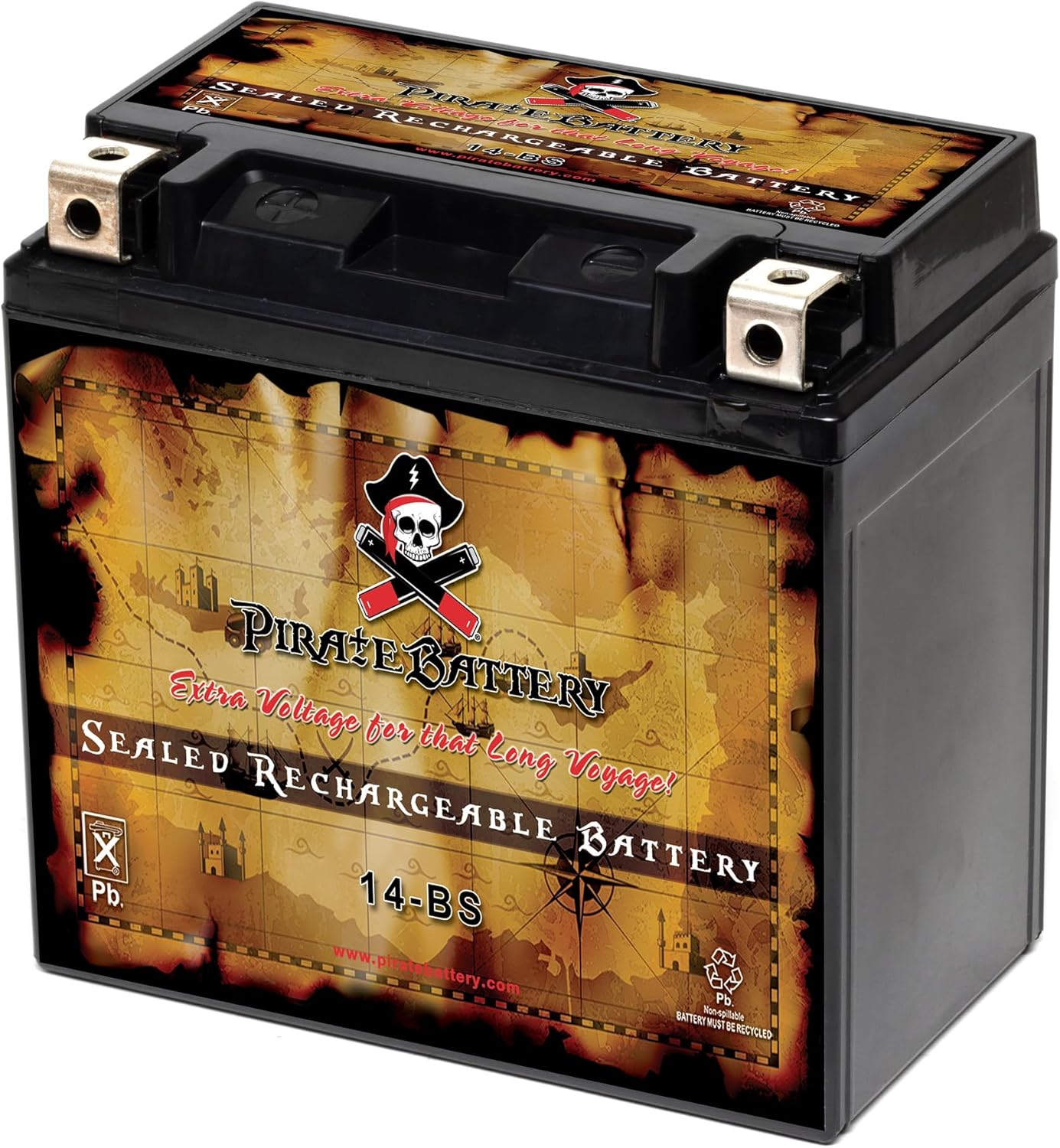 YTX14-BS High Performance - Rechargeable - Maintenance Free - Sealed AGM Motorcycle Battery