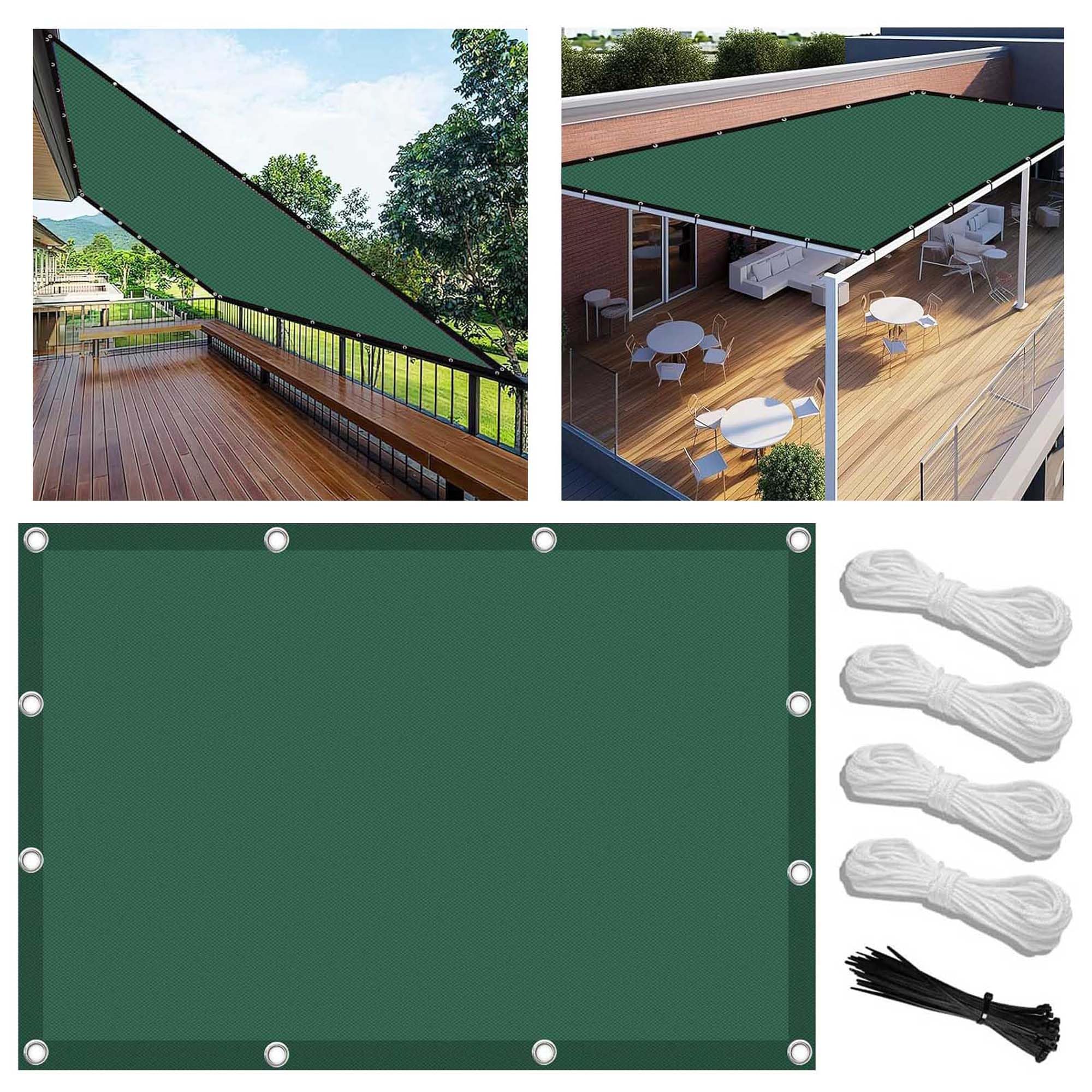 Amazon.de: Sonnensegel Balkon Ohne Bohren 0.8x2.4m Segeltuch Meterware,  Seitenschutz Balkon Ohne Bohren inkl Befestigungsseile, UV-Schutz,  Wetterfest ...