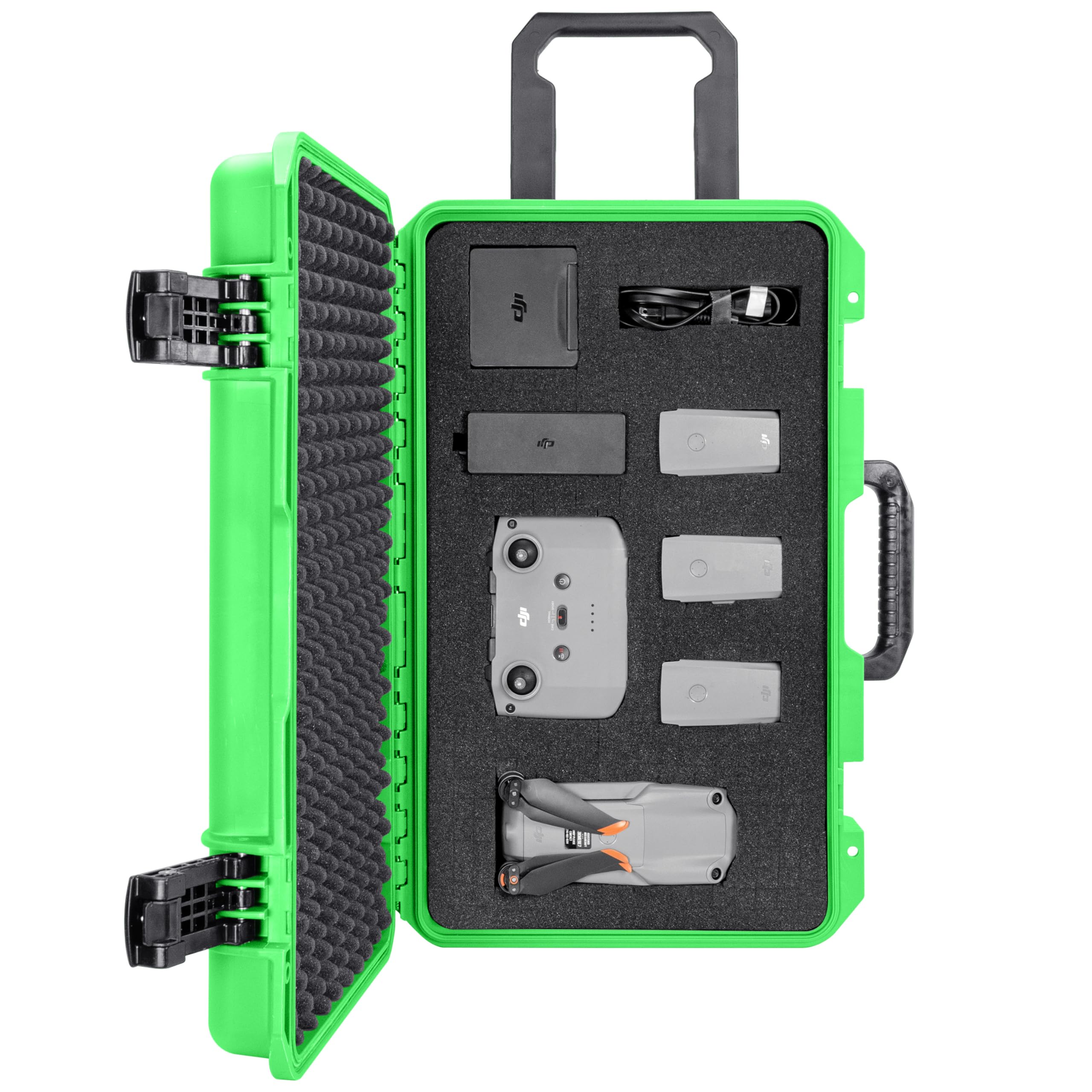 Eylar 55,9 cm Intact Premium Series Rolling Carry-On Hard Case with Wheels, IP67 Waterproof Crushproof, TSA Approved Travel Luggage Customizable Pluck Foam for Cameras, Drones, Gear (Neon Green)