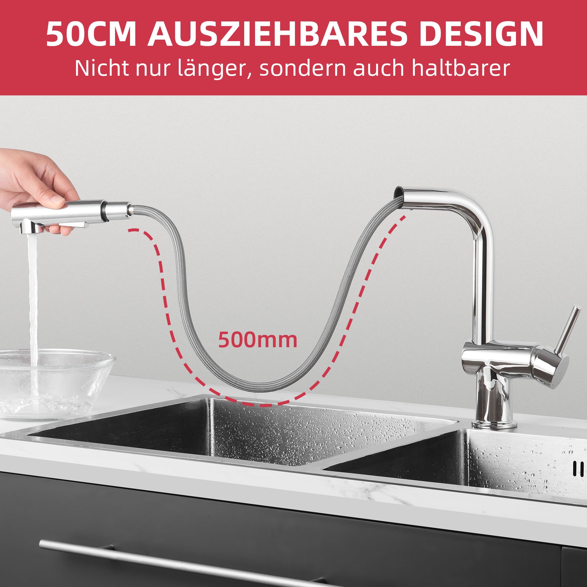 ONECE Waterkraan Keuken Wit, 360° Draaibare Keukenkraan, Mengkraan van Roestvrij Staal, Met Afneembare Bubbler, Keramische Ventielkern, Wit ONECE Waterkraan Keuken Wit, 360° Draaibare Keukenkraan, Mengkraan van Roestvrij Staal, Met Afneembare Bubbler, Keramische Ventielkern, Wit
