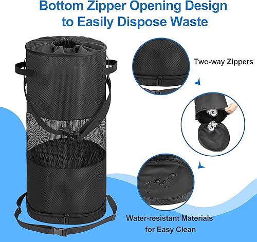 Miniatura 3 de Fasrom Bolsa de basura para barco con cremallera inferior para una fácil eliminación, color negro (solo bolsa vacía, diseño patentado)