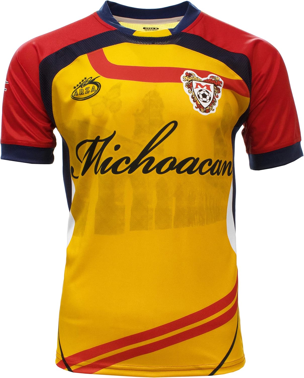 ARZA Sports Men’s Michoacán Mexico‑Inspired Fan Soccer Jersey – Yellow/White Short Sleeve Lightweight Shirt
