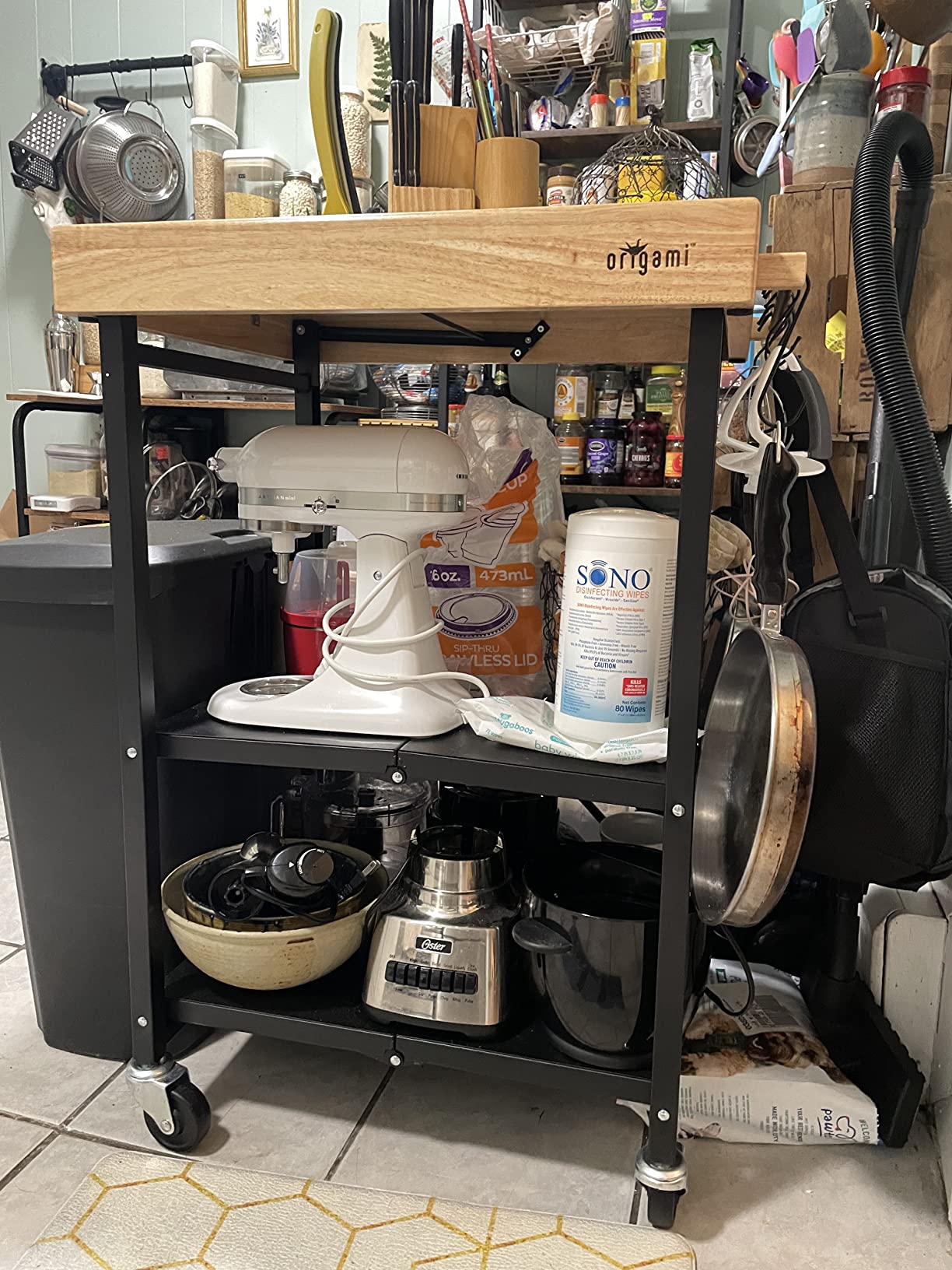 18/mo Finance Origami Folding Kitchen Cart on Wheels for Chefs