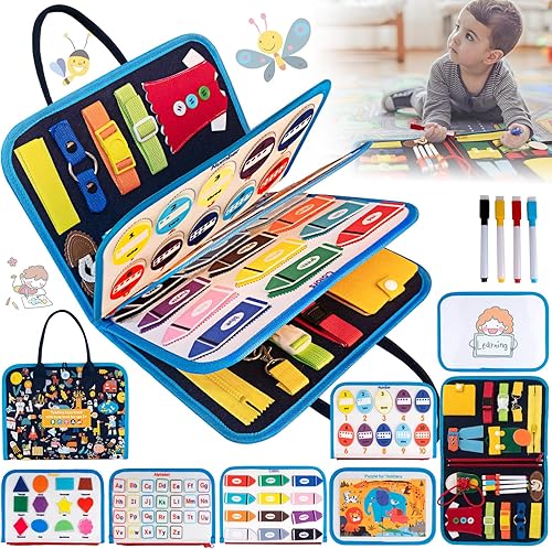 Tabla de actividades sensoriales Montessori para niños pequeños, libro de actividades sensoriales Montessori, libro silencioso de aprendizaje