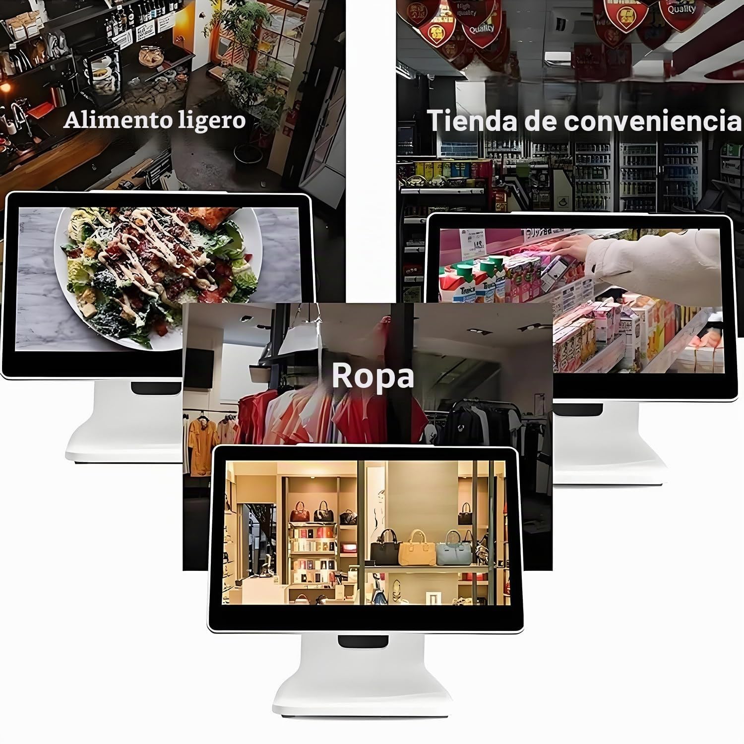 Sistemas TPV, Caja registradora con Pantalla táctil de 15,6", CPU N2930, 4 GB de RAM, 64 GB de SSD, Windows 10. Ideal para comercios, restaurantes, cafeterías, Clubes y farmacias SingleScreen