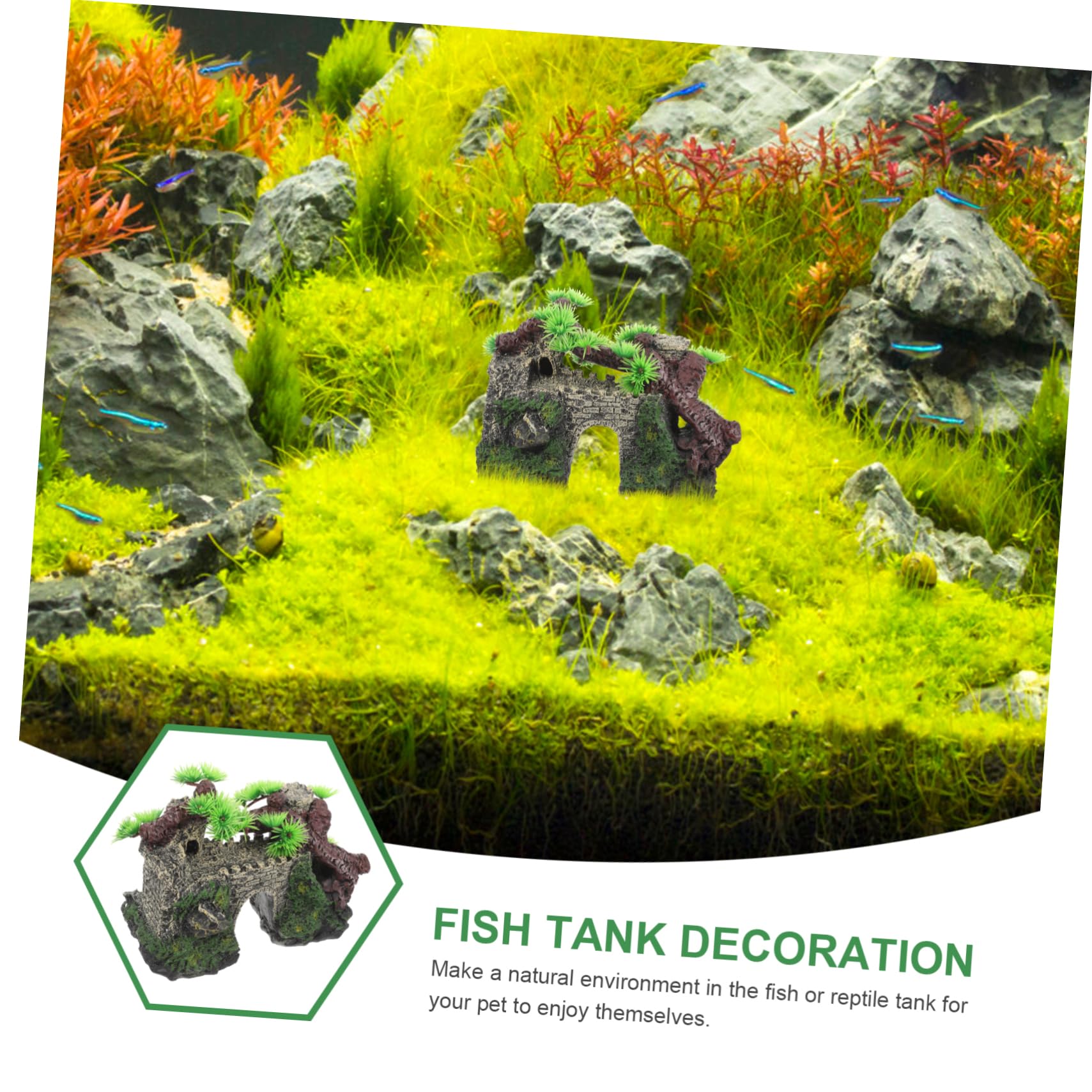 OUNONA Lot De 2 Décorations D'Aquarium Artificielles en Résine UV Et LED