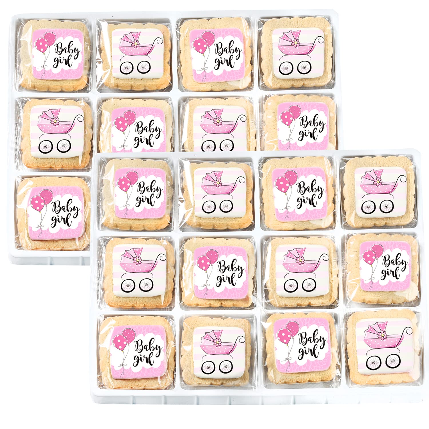 Baby Shower Cookies Baby Girl 24 PACK Favors Dessert Table Decorated Individually Wrapped Sugar Cookies Party Gift