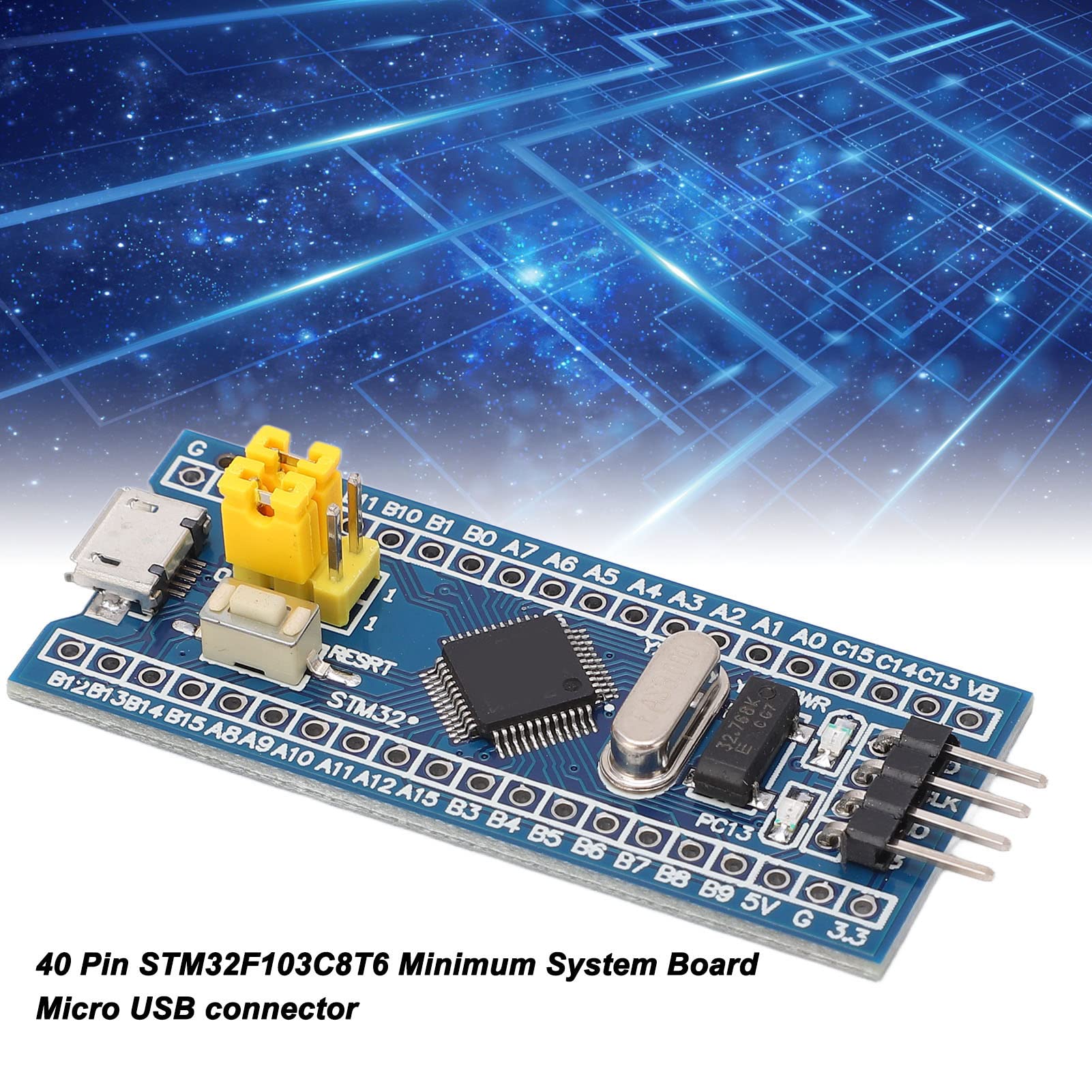 STM32F103C8T6 - Module de Développement Micro USB 40 Broches - 5 Pièces - Carte de Base pour Apprentissage avec Puce STM32 Importée