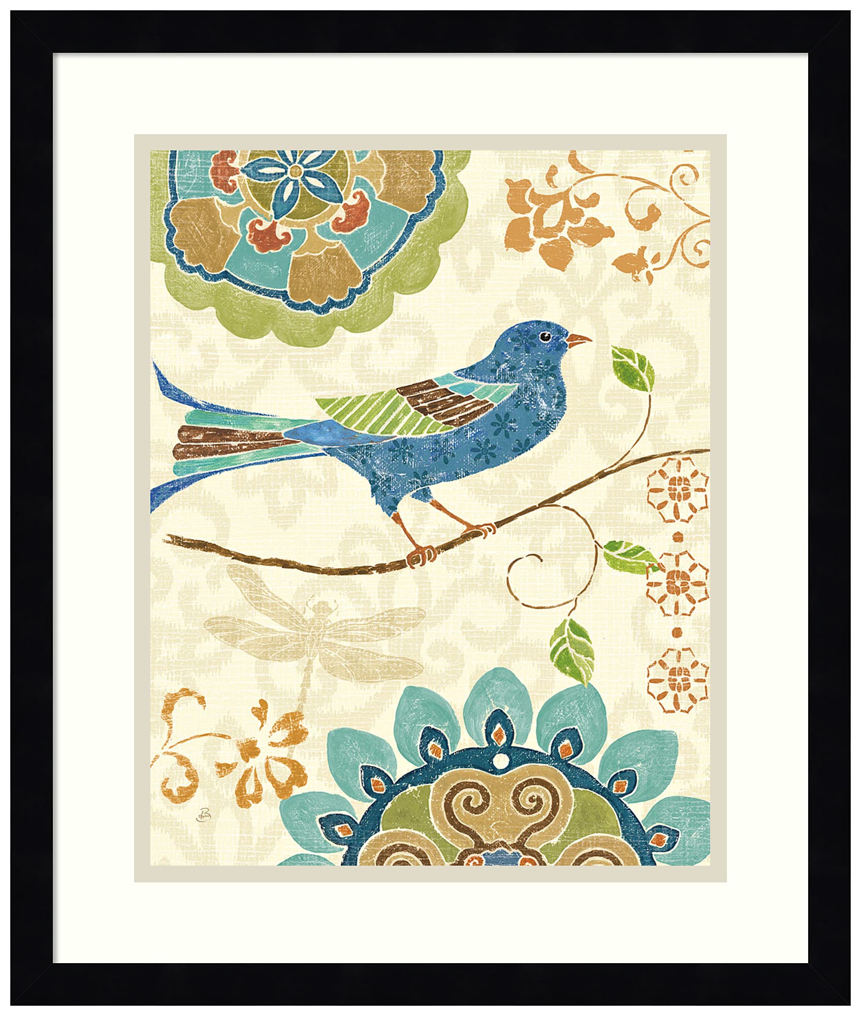 Stampa artistica da parete incorniciata | Stampe artistiche da parete per la casa | Eastern Tales Birds I di Daphne Brissonnet | Decorazione moderna e contemporanea