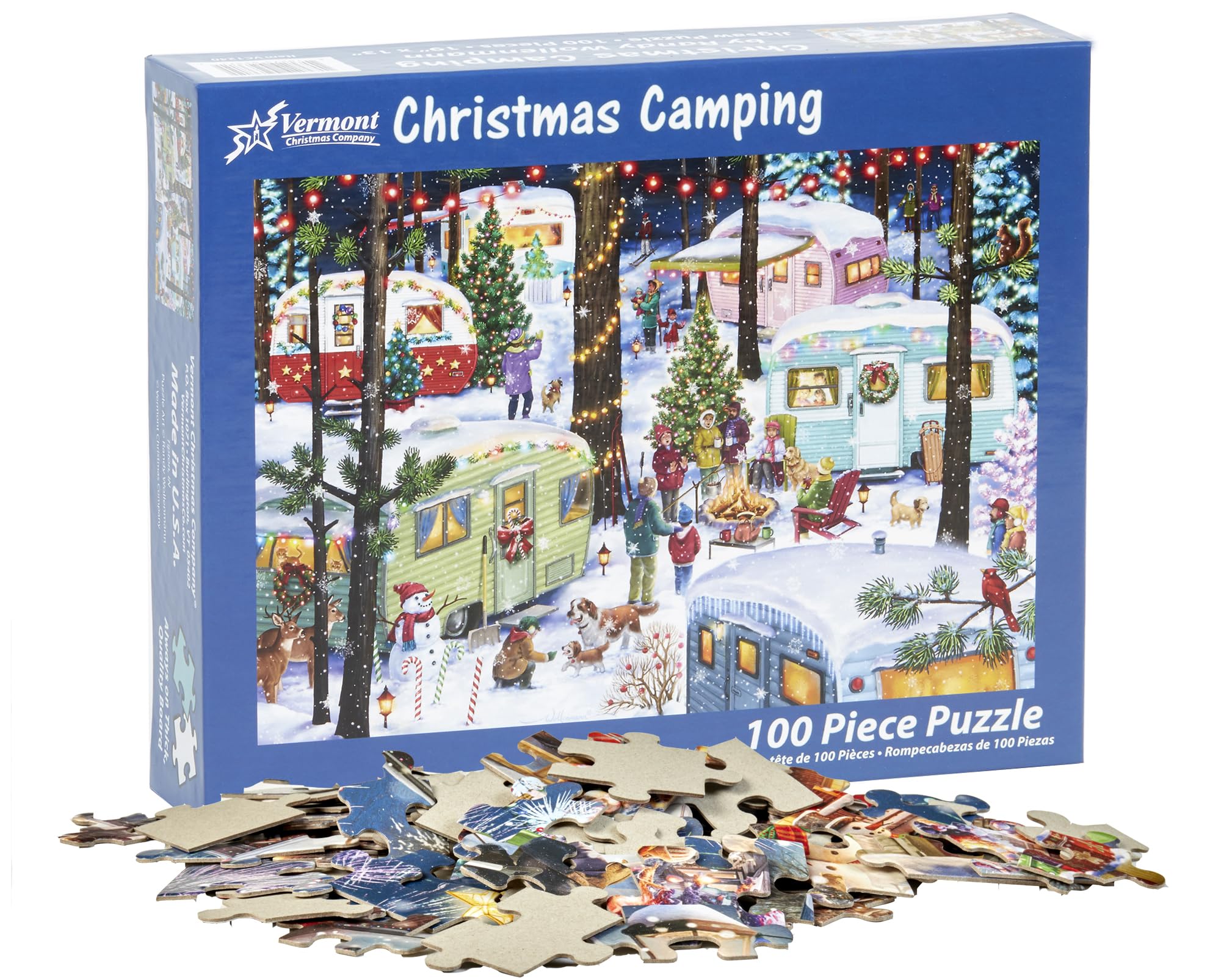 Amazon.com: Vermont Christmas Company Christmas Camping Jigsaw