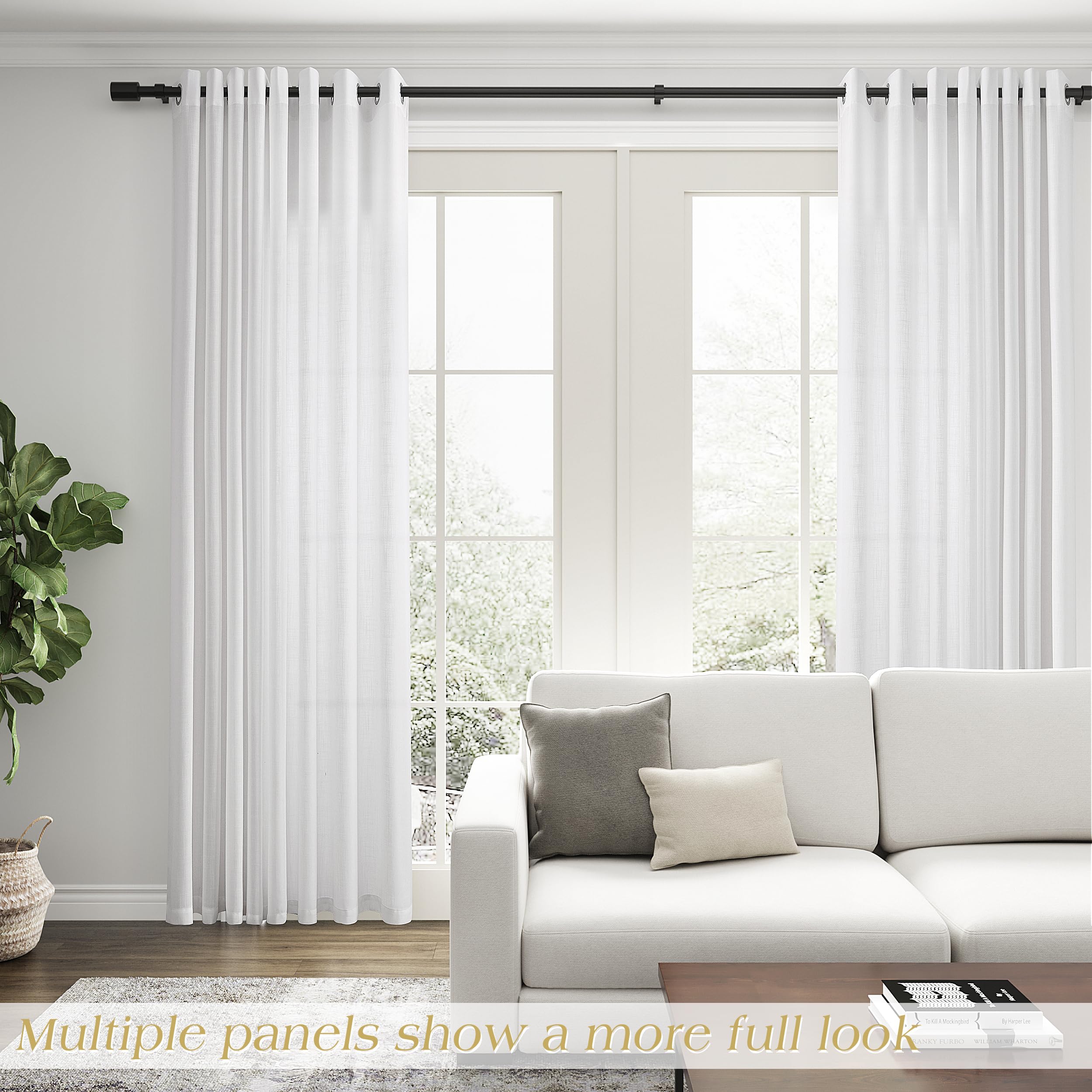 Amazon.com: White Linen Curtains 96 Inches Long for Living Room