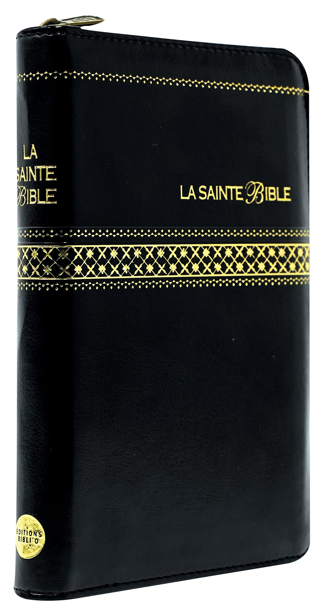 La Sainte Bible Segond 1910 - Noir, similicuir, onglets, glissière, tranches or, format compact, Paroles de Jésus en rouge: Zip, onglets, noire, compacte, tranche dorée