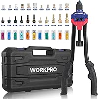 Vista 1 de WORKPRO Nutsert - Herramienta de tuerca remachadora de 16 pulgadas, kit de herramientas de remache con 11 mandriles métricos y SAE, kit surtido
