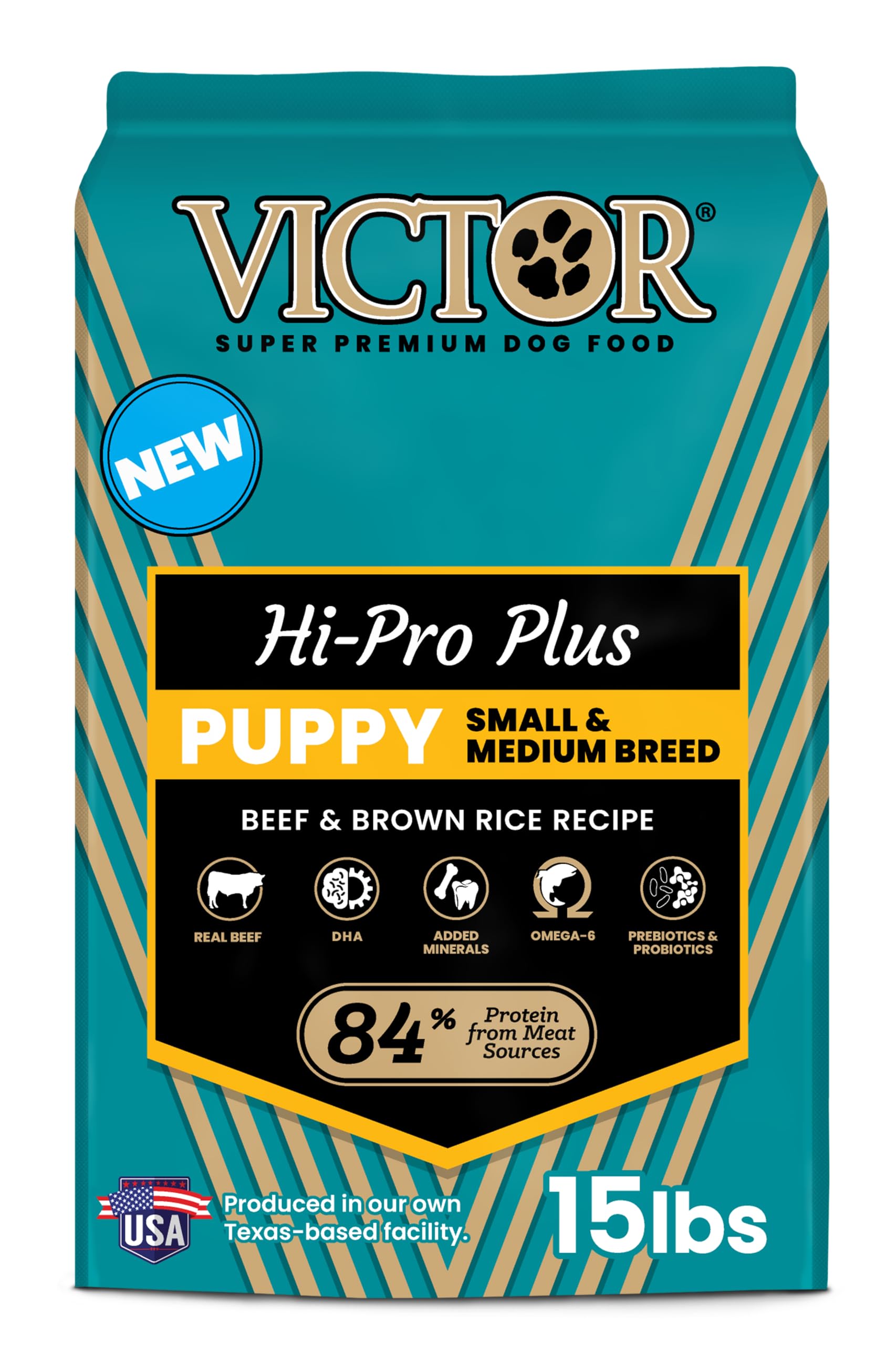VICTOR Hi-Pro Plus Dry Dog Food - Small &amp; Medium Breed Puppy Kibble, 15lb