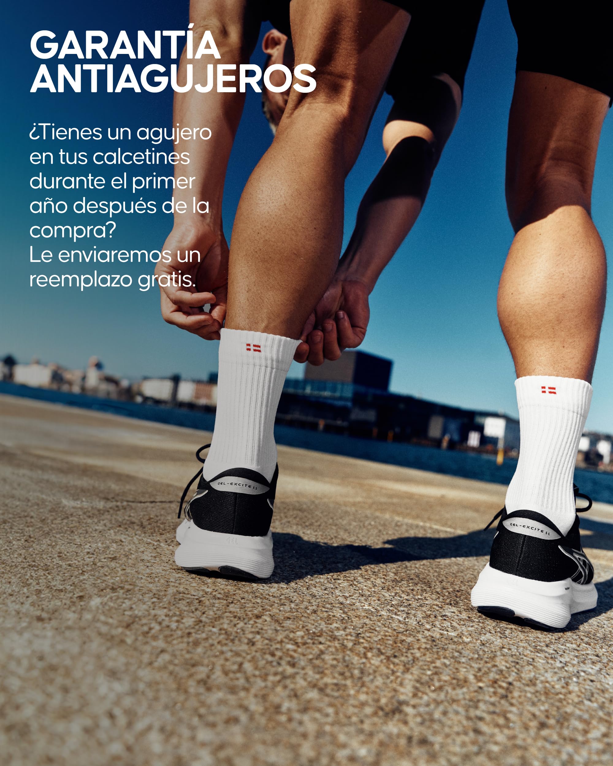 DANISH ENDURANCE Calcetines Running Altos Anti Rozaduras para Correr Largas Distancias Hombre Mujer 3 Pack