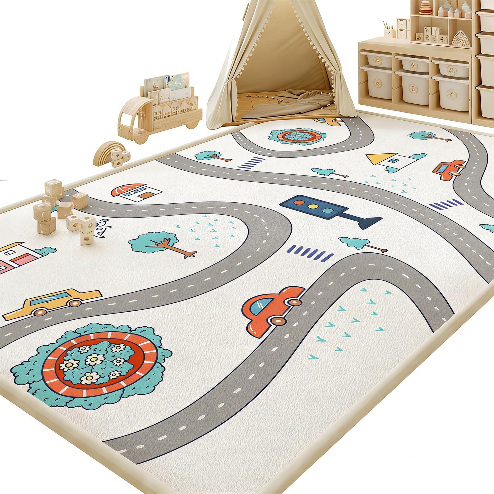 Atemrdsye Memory Foam Mat, Extra Thick Area Rug 2cm for Kids Living Room Baby Playroom Crawling Carpet with Non Slip Play Mat Floor Toddler Nursery Carpet 180 x 300 cm