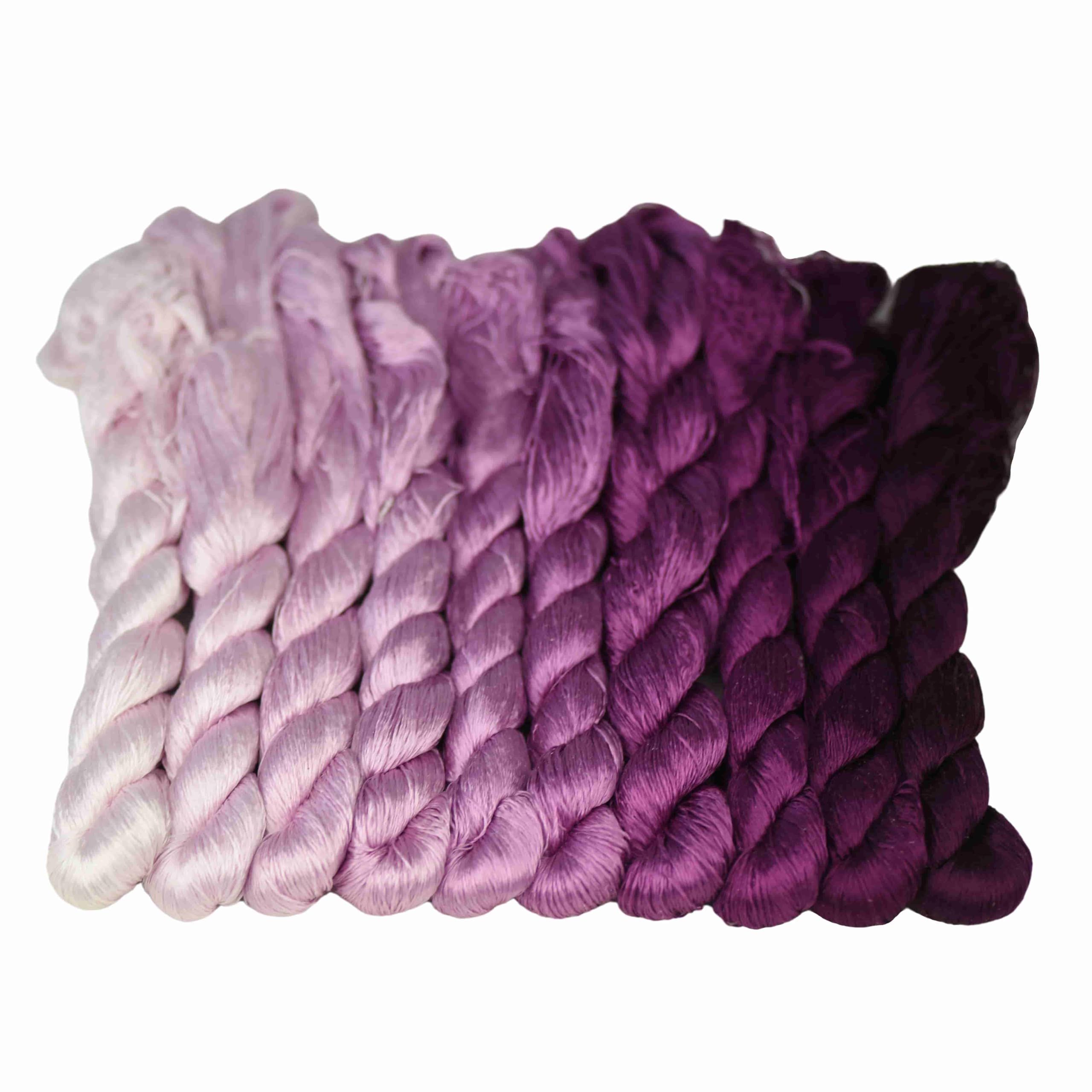 MINGGUXIUYI Natural 100% Silk Thread, Handmade Embroidery Thread, Silk Embroidery Thread 1100 Metres, 10 Colors (101)