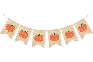 Uniwish Pumpkin Banner Happy Fall Y’all Garland for Thanksgiving Day Decorations