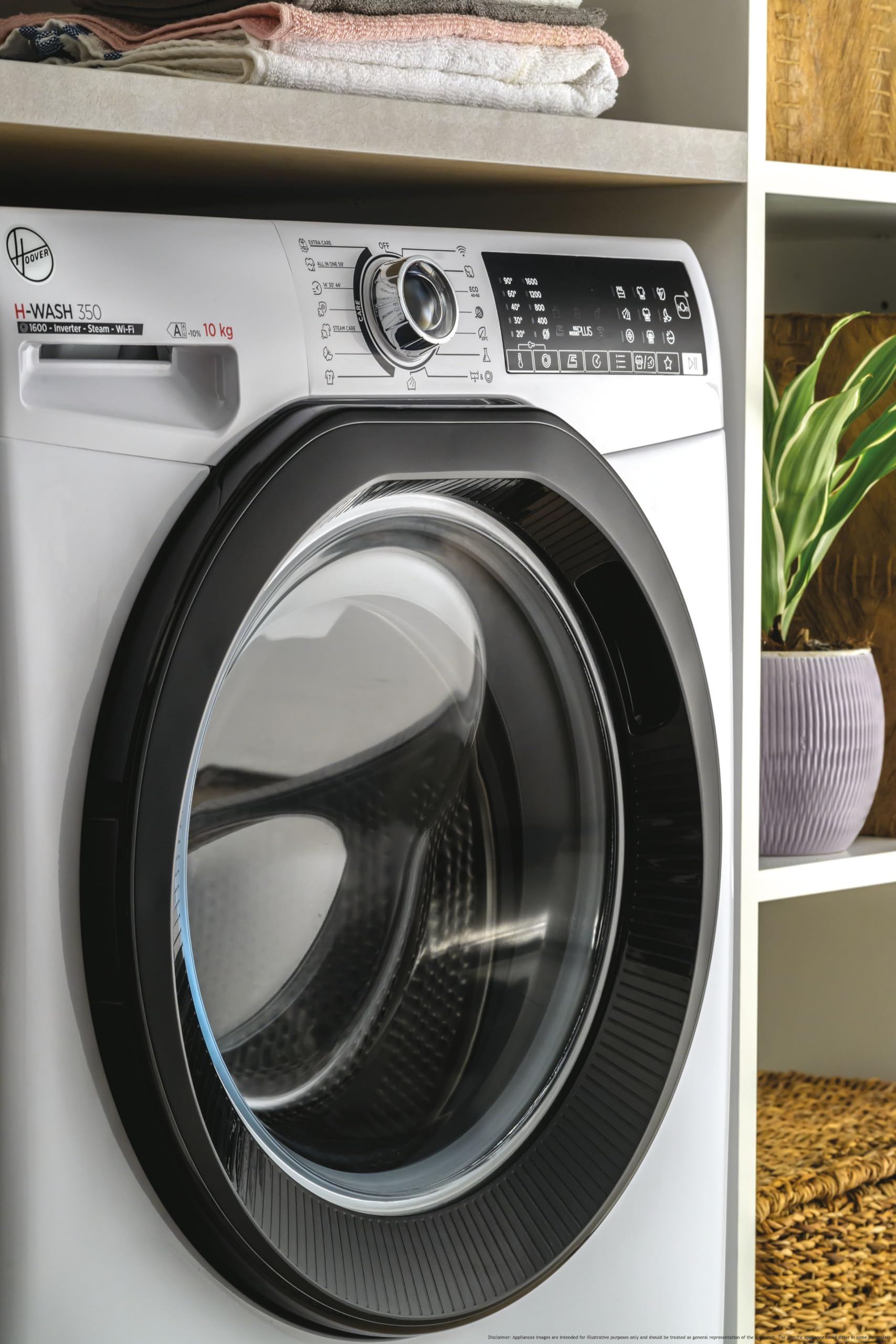 Hoover H-WASH 350 9kg Freestanding Washing Machine, 1400 RPM, A Rated, ECO-Power Inverter Motor, hOn App, 60 Programmes, Eco Doser, Power Care System, White, 60x53x85 cm - H3WPS496TAMB6-80 — view 7
