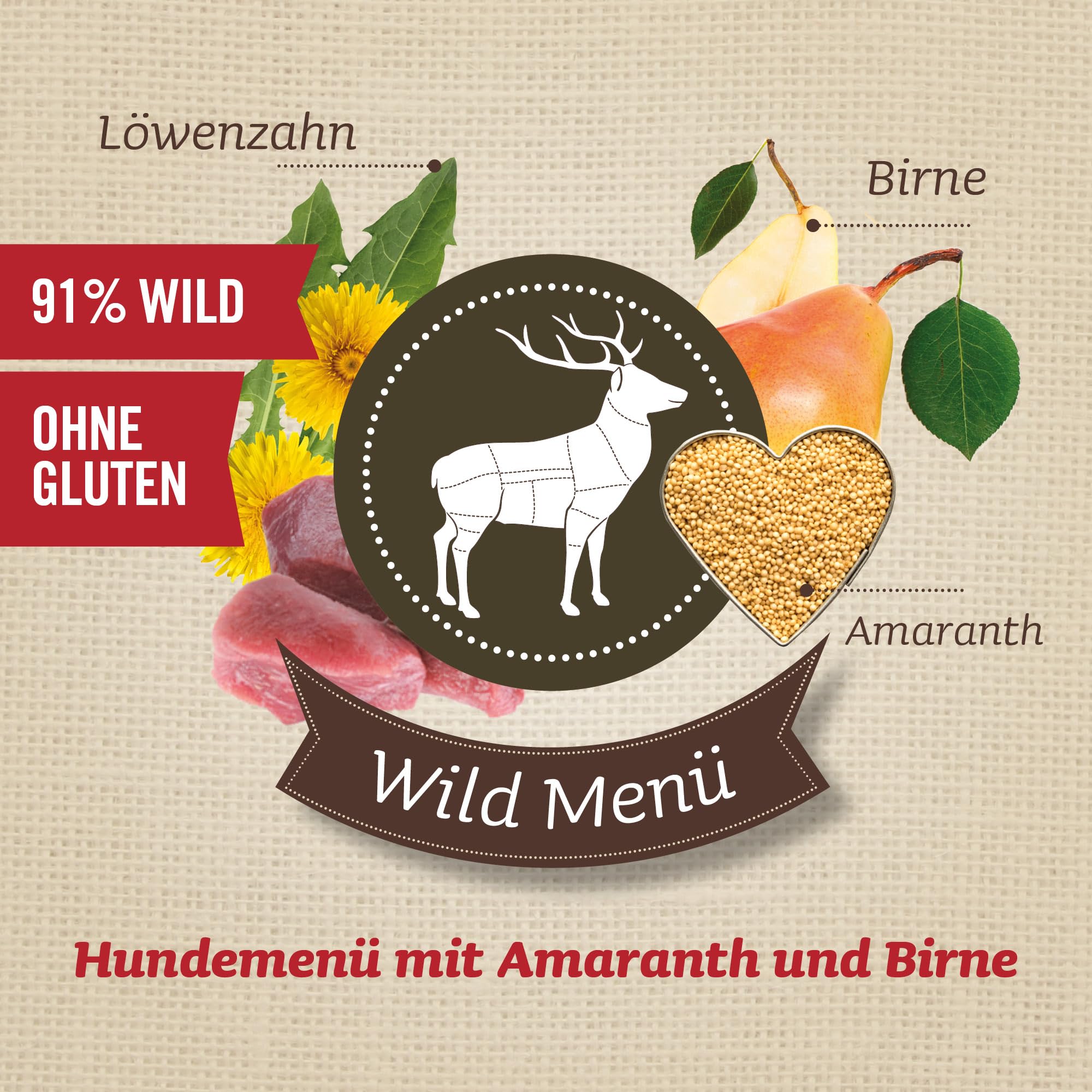 Nassfutter Hund Freiland-Wild 18 x 300 g – 91 % Fleisch, getreidefrei, Alleinfutter