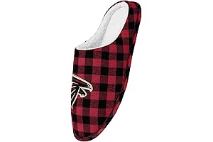 Atlanta Falcons Sherpa Lined Buffalo Check Memory Foam Slippers for Men