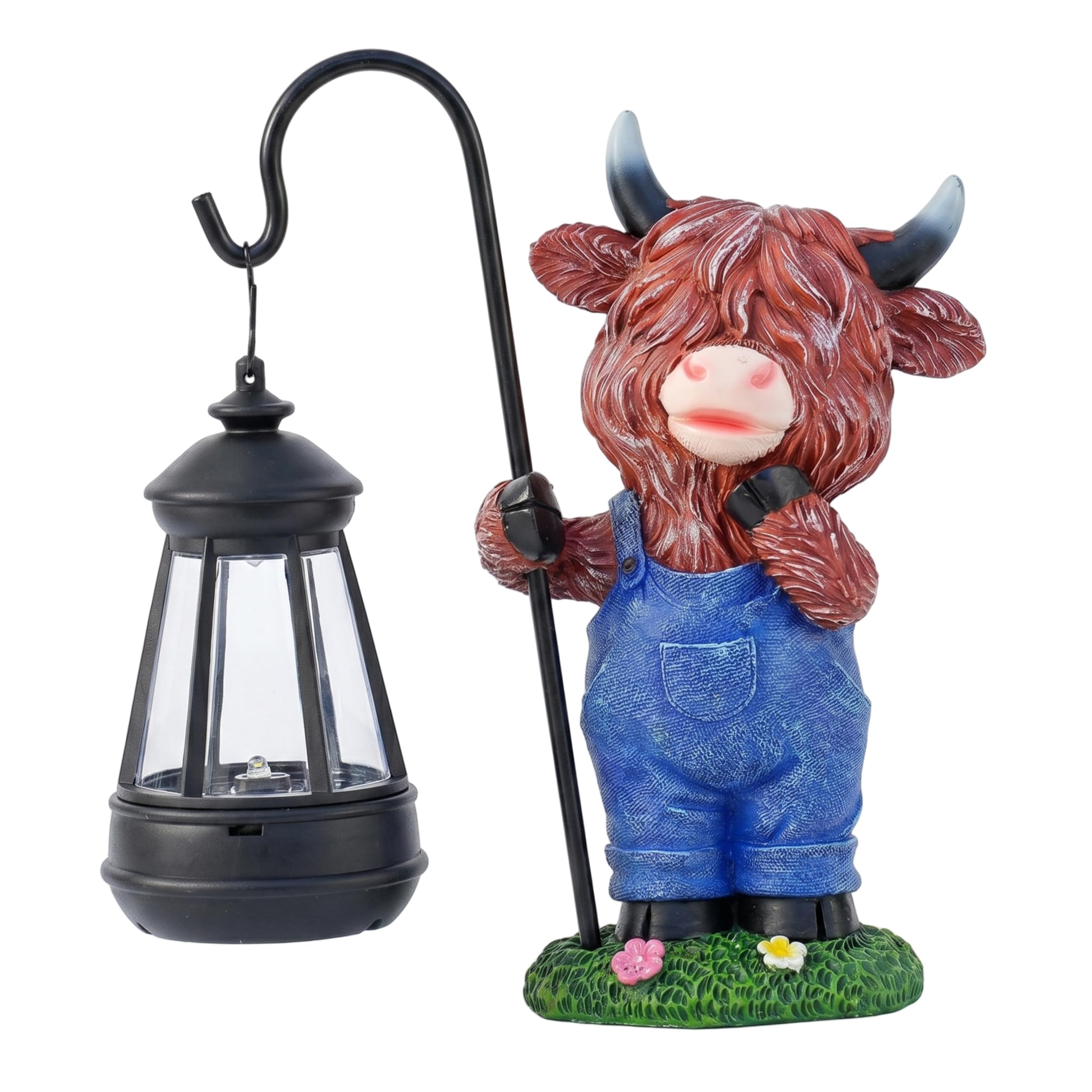 Vache des Highlands solaire pour illuminer vos soirées sur le patio