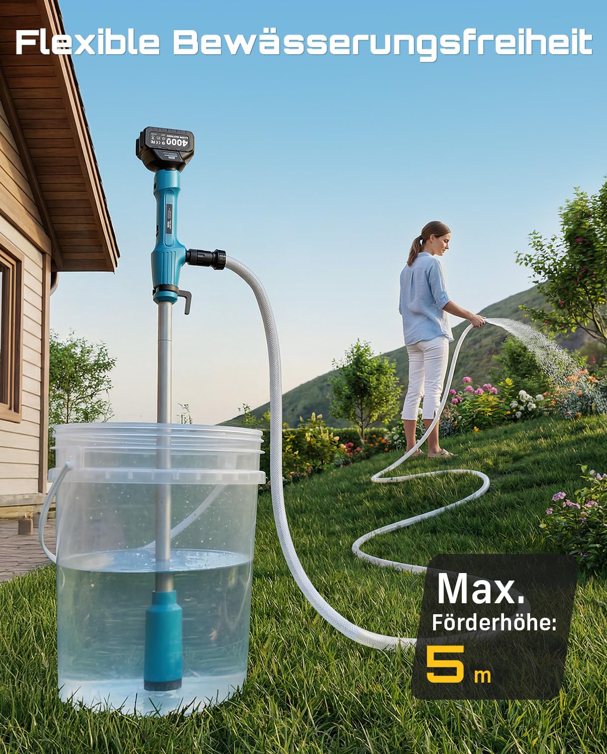 Seesii Pompa di trasferimento senza fili per acqua/diesel