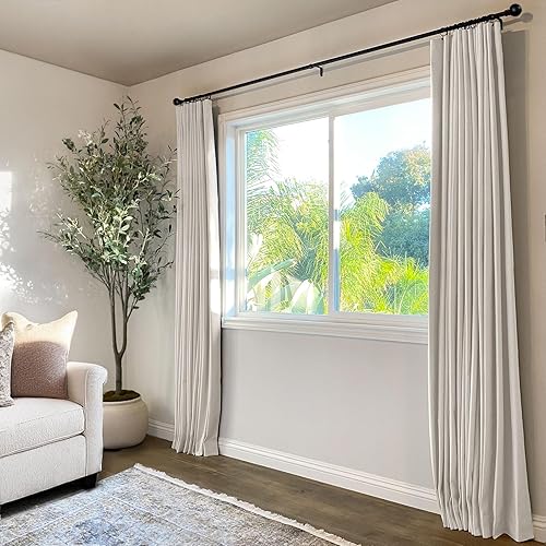 Miniatura 5 de INOVADAY - Cortinas 100% opacas para dormitorio y sala de estar, con anillos de clip, bolsillo para barra, juego de 2 paneles, de lino, con