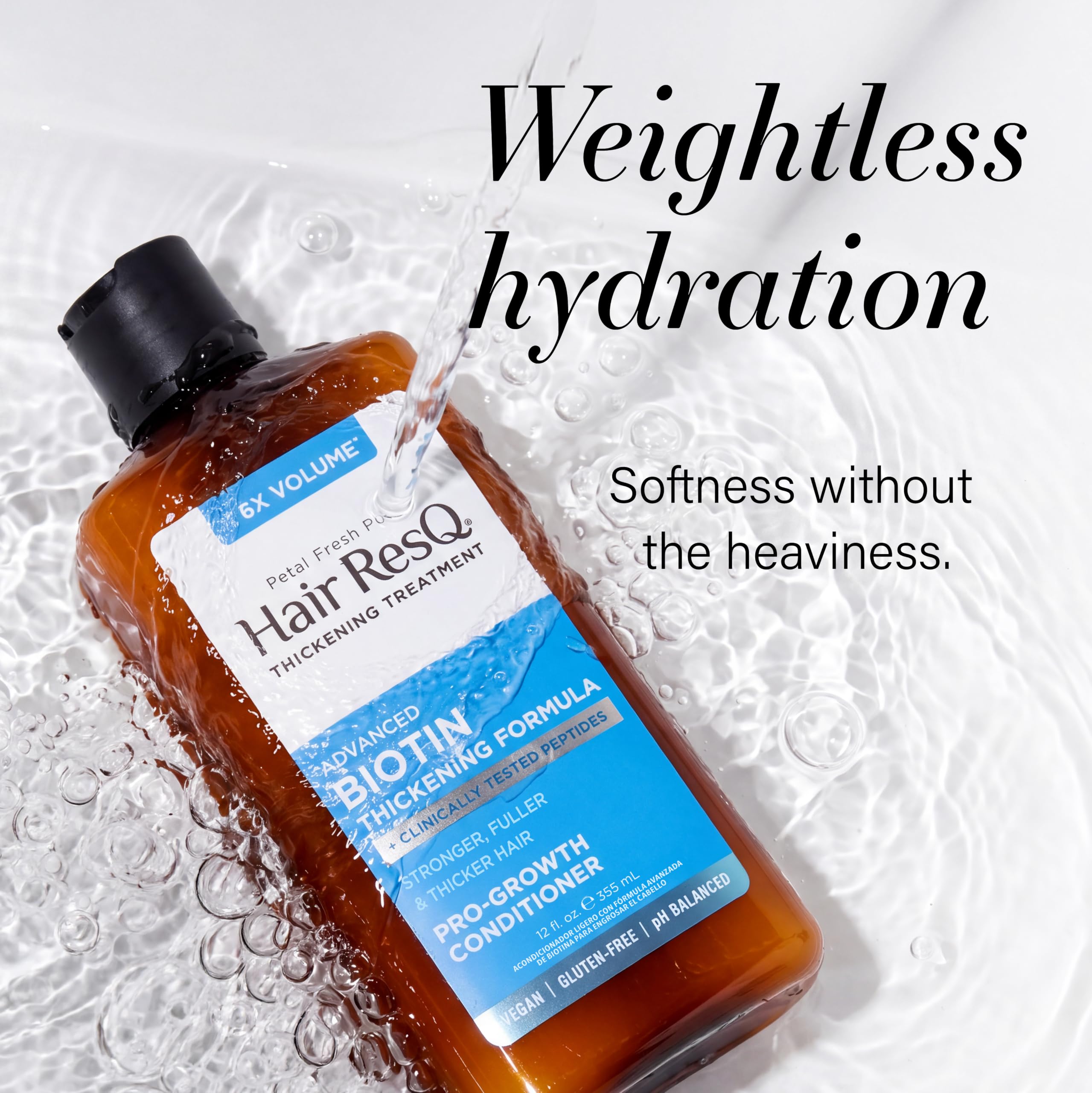 Petal Fresh Hair ResQ Thickening Weightless Conditioner - 355 ml | Powered by Biotin & Caffeine | For Thin & Fine Hair | Sulphate & Paraben Free 4