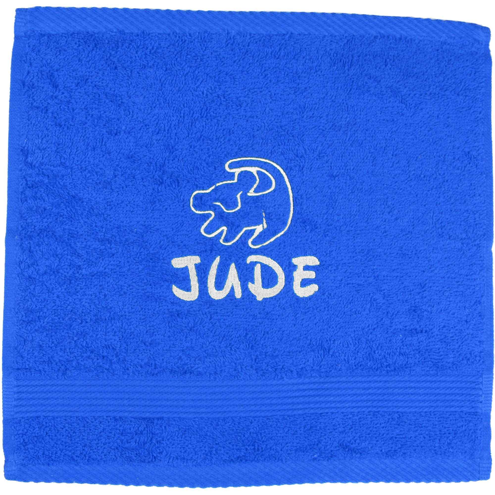 TeddyTs Personalised Lion Face Cloth Flannel (Blue)