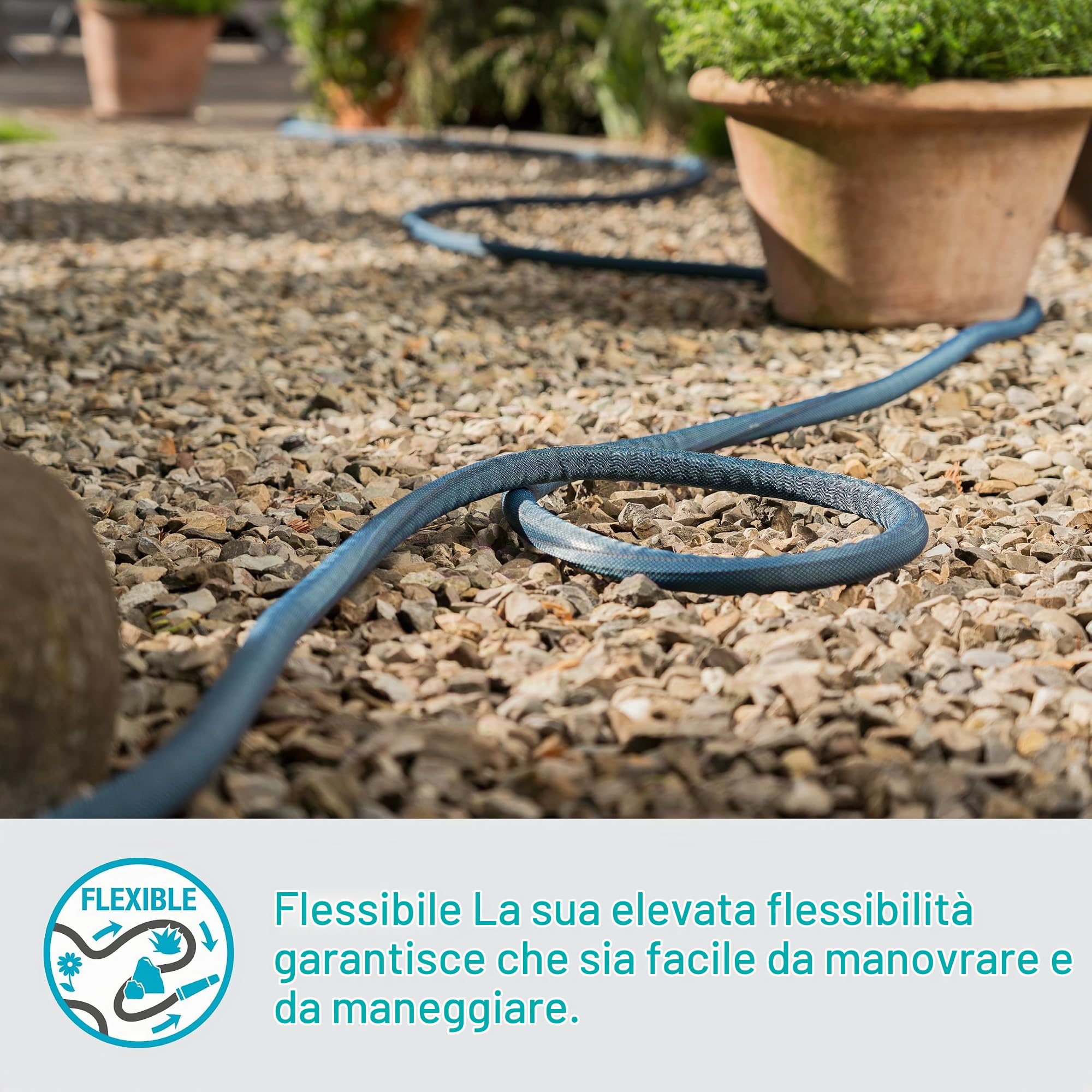 Gardena Liano Xtreme 3/4 pollici, set da 20 m: tubo da giardino in tessuto molto robusto, per rubinetti interni, con tubo interno in PVC, peso ridotto, resistente alle intemperie (18480-20)