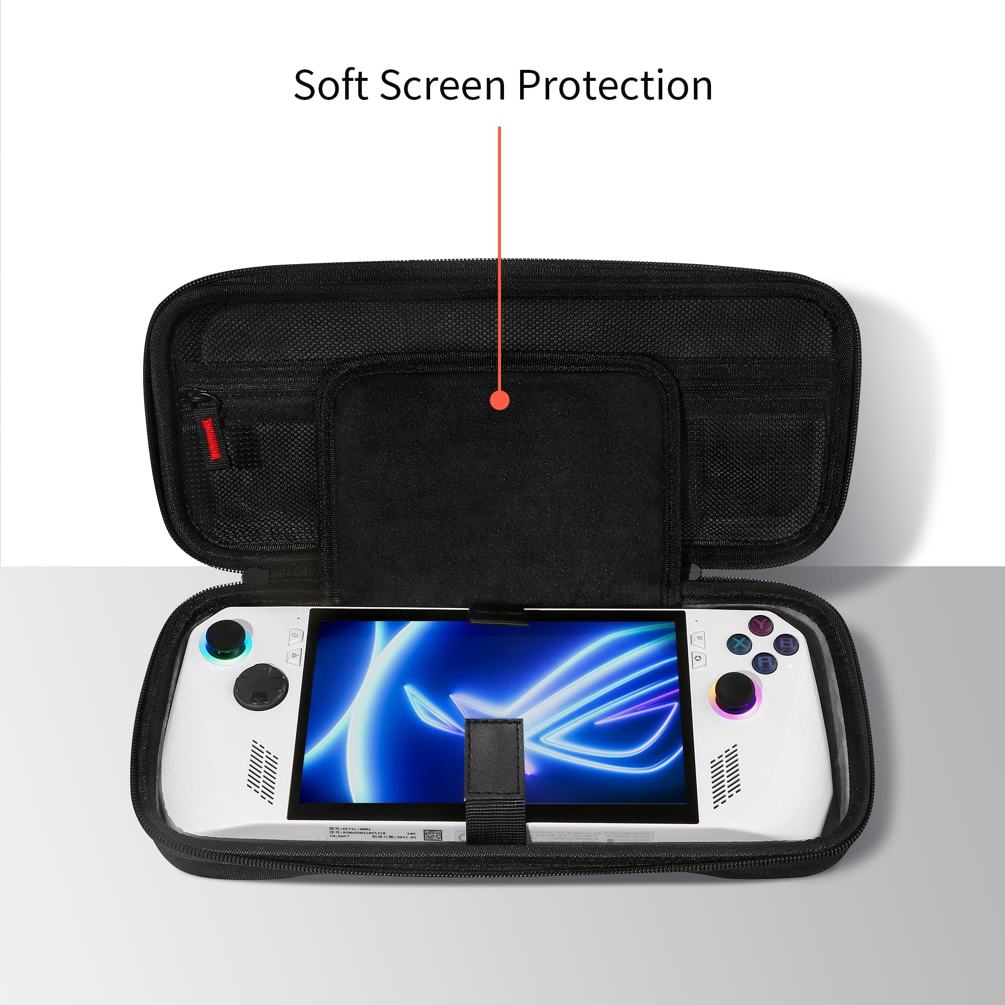 iofeiwak Futerał do ROG Ally - przenośna twarda obudowa do ROG Ally Gaming Handheld - podwójna kieszeń/ochrona przycisków, duża pojemność