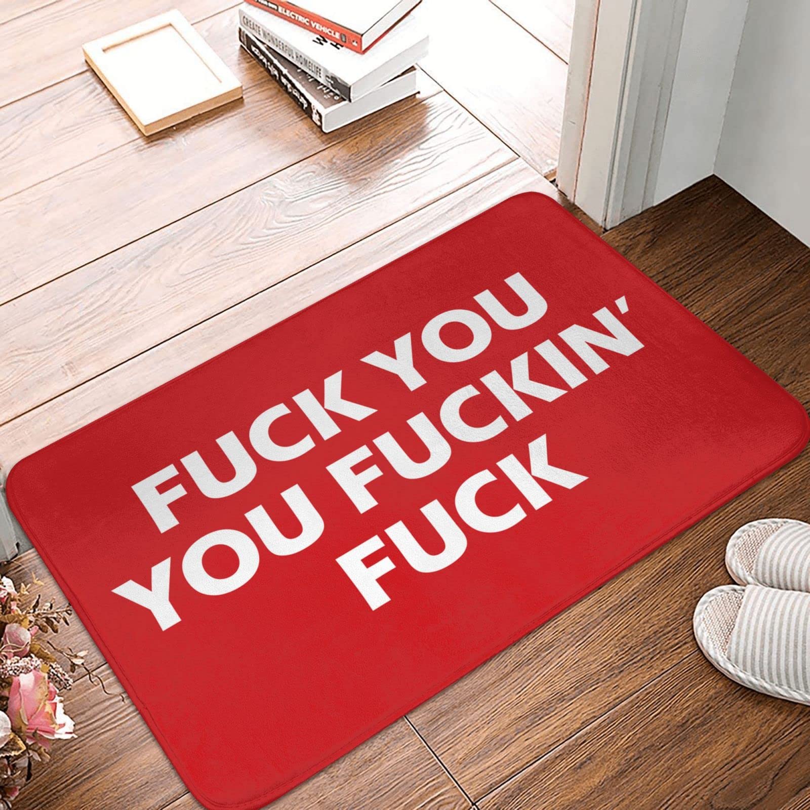 Tapis de salle de bain f-k you paillasson ferme et décor d'automne 65 x 90 cm