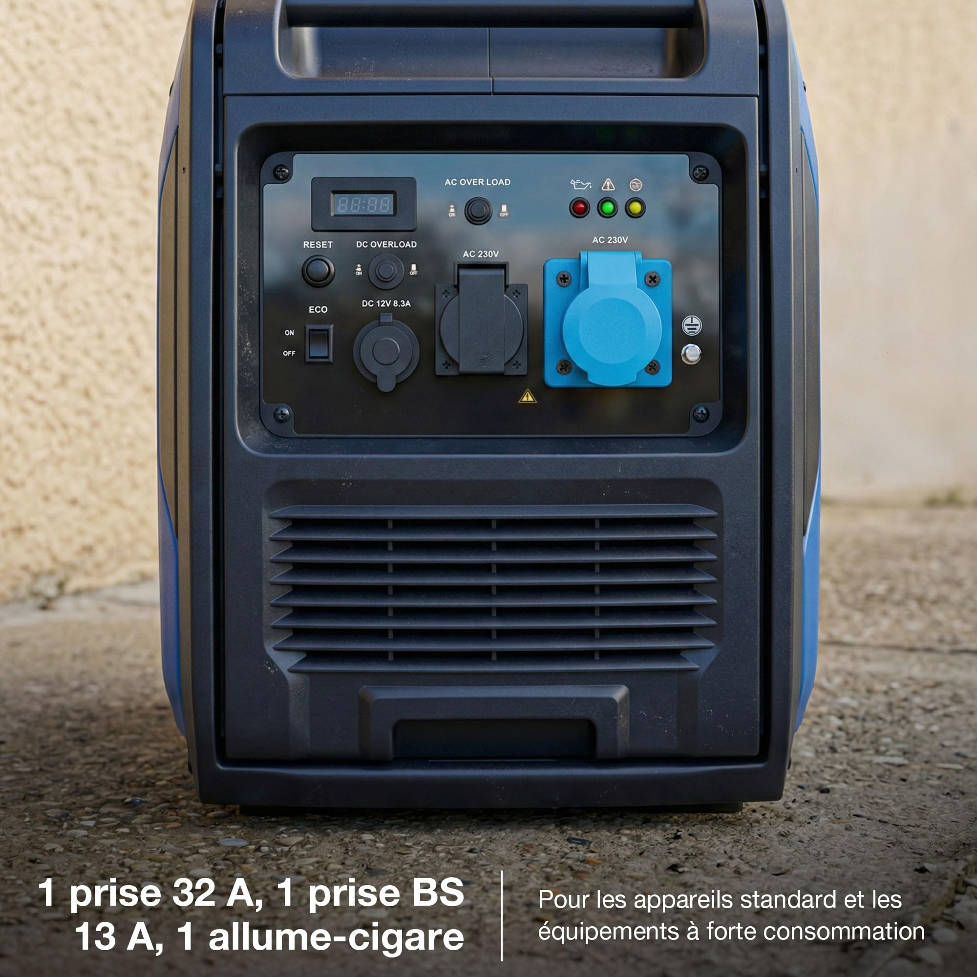 Hyundai Groupe Électrogène Inverter 5500 W / 5 kW Continu, Démarrage Électrique, Essence, Onde Sinusoïdale Pure, Réservoir 11 L, Garantie 3 Ans - HY6250SEi-EU