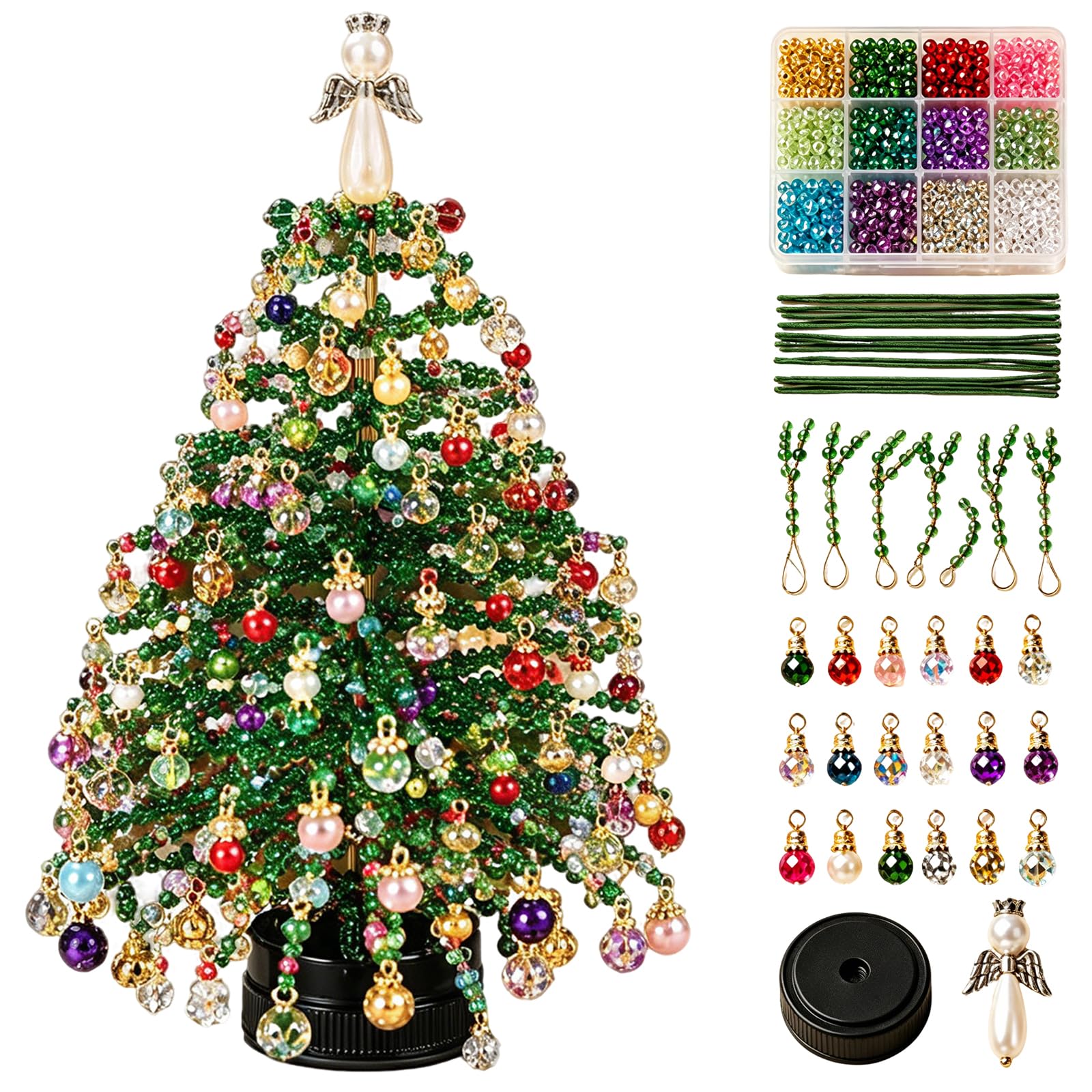 DIY Beaded Christmas Tree Kit, Christmas Crafts for Adults，A