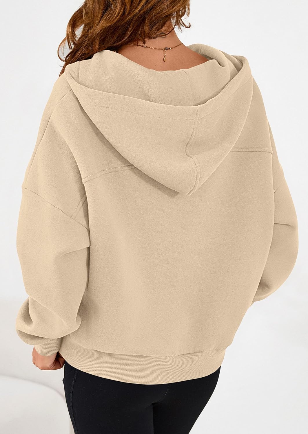 PRETTYGARDEN Womens Hoodies Cropped Fleece Sweatshirts 2025 Fall Fashion Quarter Zip Pullover Long Sleeve Tops Winter Clothes - Image 4