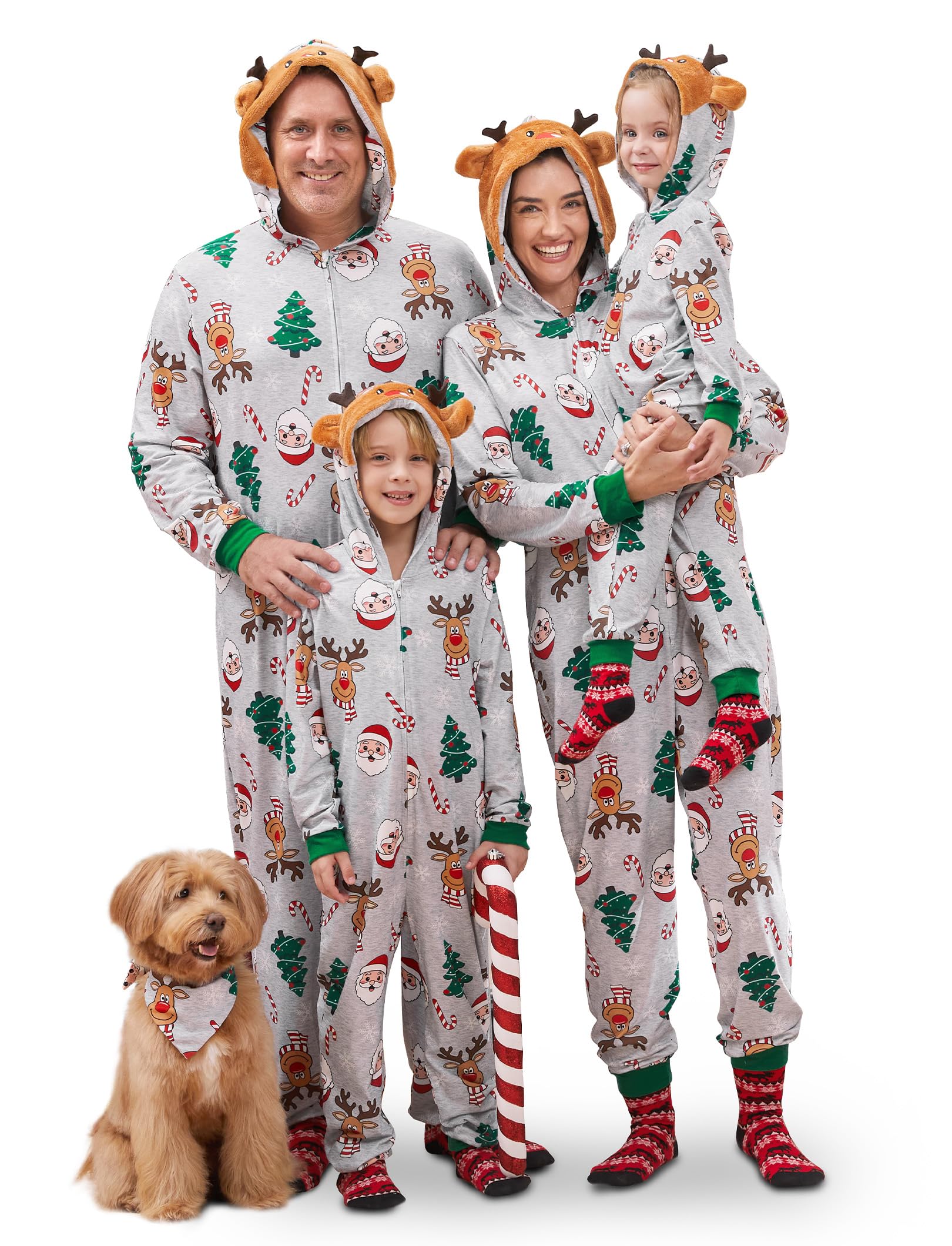 Patpat Christmas Matching Family Pajamas One Piece Xmas Print