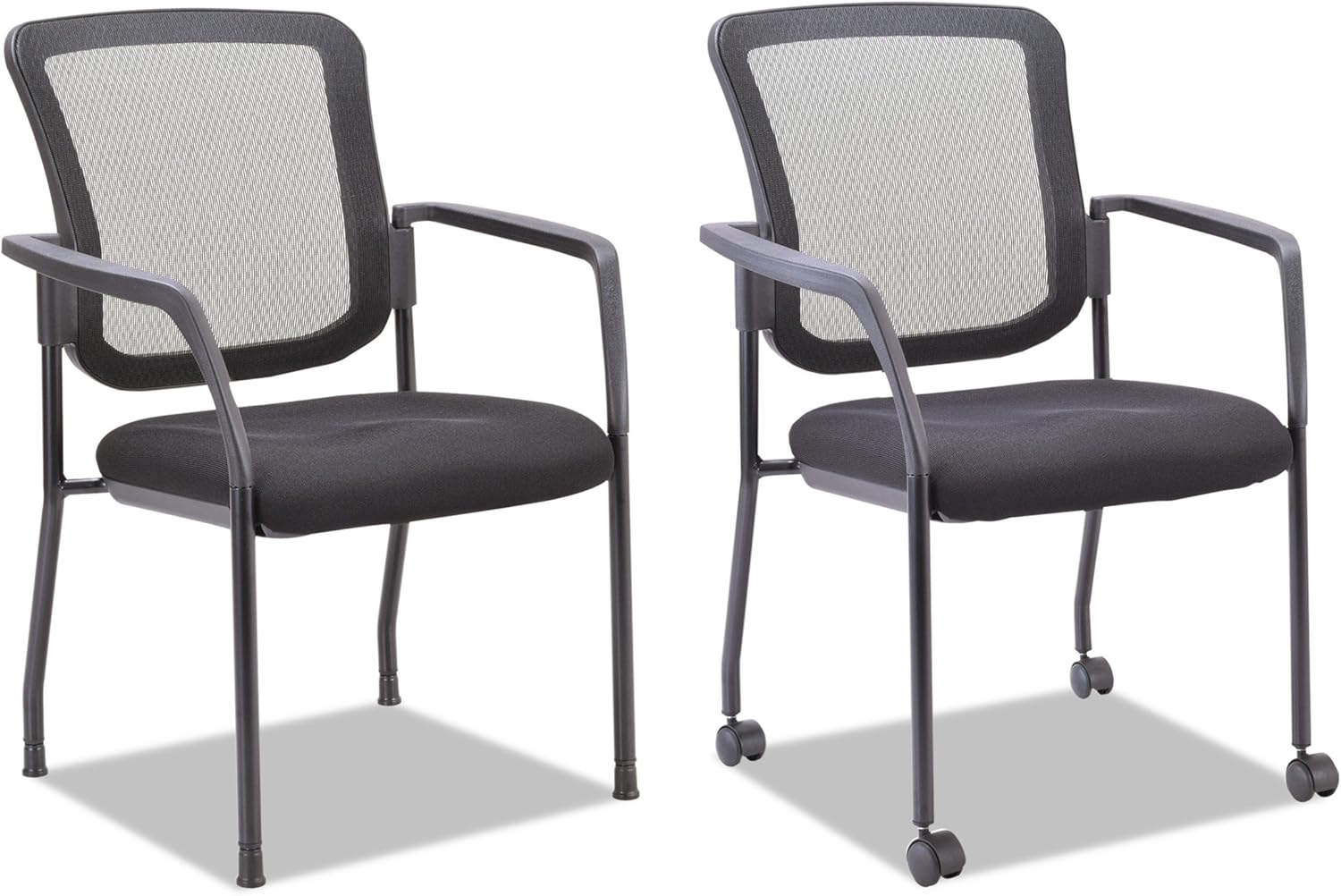 Alera ALE Mesh Guest Stacking Chair, Black: Furniture & Decor